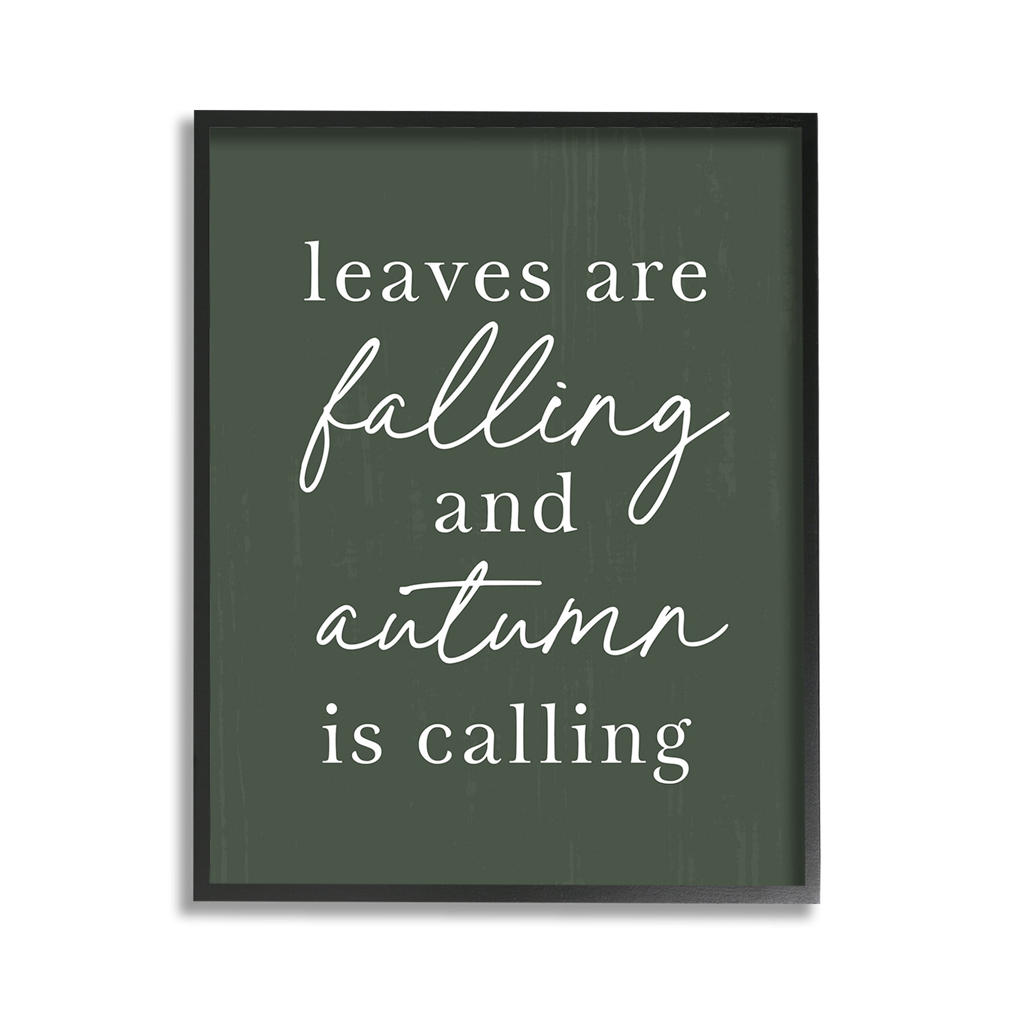 Stupell Industries Leaves Are Falling Holiday Painting Black Framed Art Print Wall Art, 11 x 14