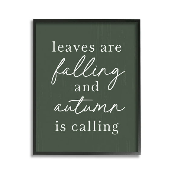 Stupell Industries Leaves Are Falling Holiday Painting Black Framed Art Print Wall Art, 11 x 14