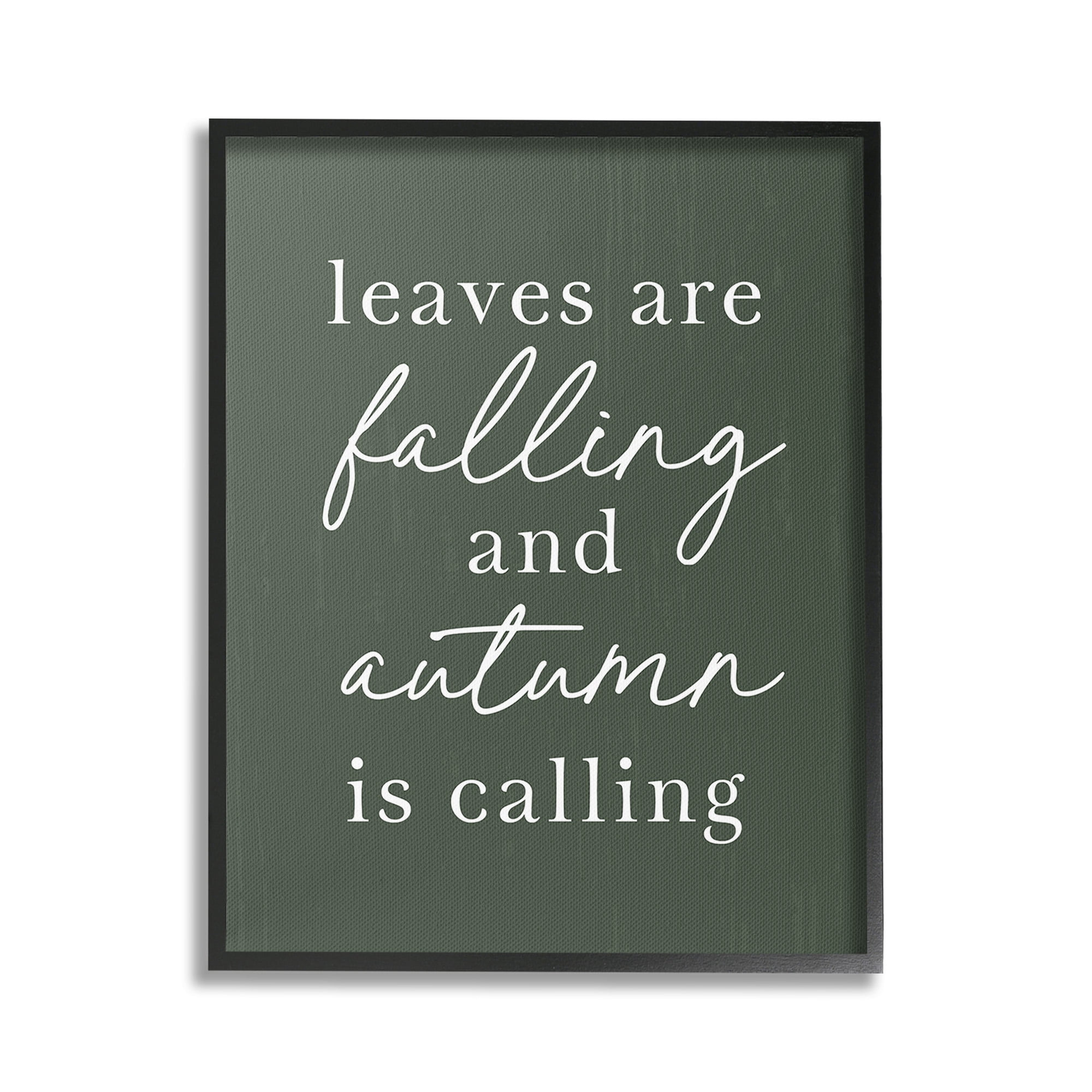 Stupell Industries Leaves Are Falling Holiday Painting Black Framed Art Print Wall Art, 24 x 30