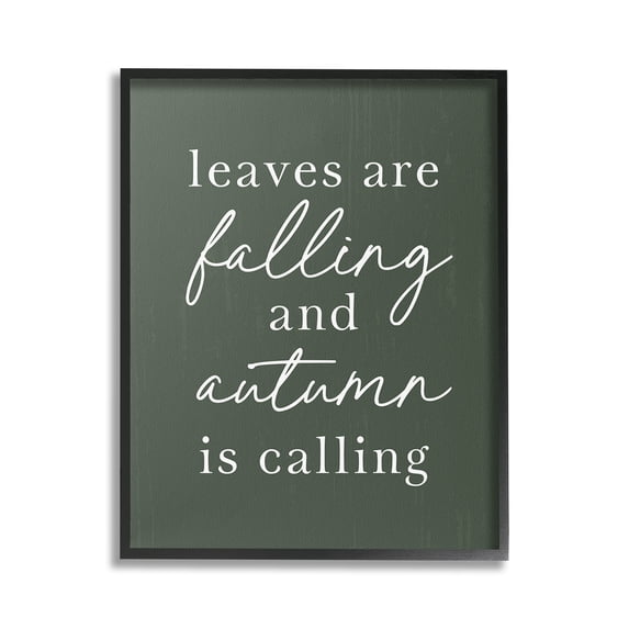 Stupell Industries Leaves Are Falling Holiday Painting Black Framed Art Print Wall Art, 24 x 30