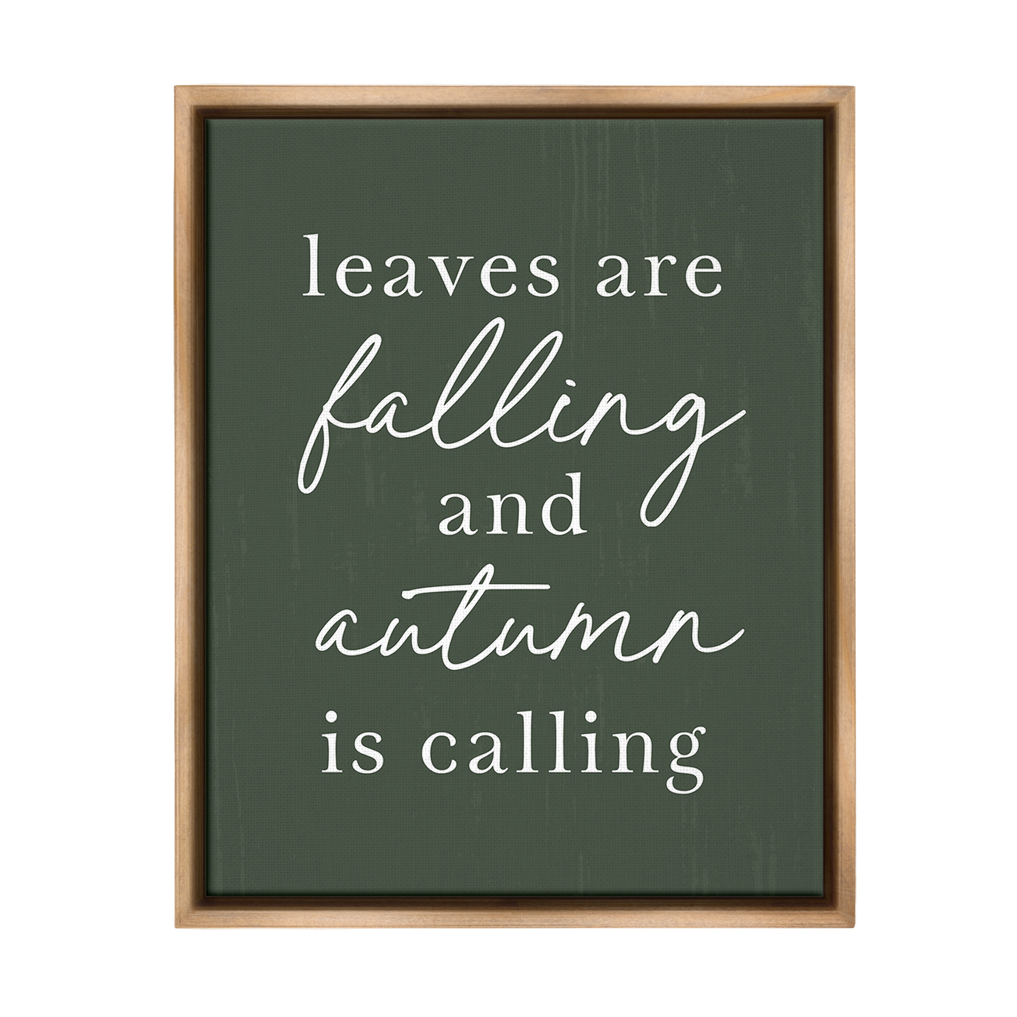 Stupell Industries Leaves Are Falling Holiday Painting Brown Floater Framed Canvas Art Print Wall Art, 17 x 21