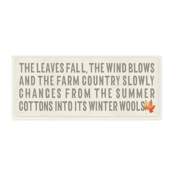 Stupell Industries Leaves Fall Autumn Seasonal Word Design Wall Plaque by Stephanie Workman Marrott