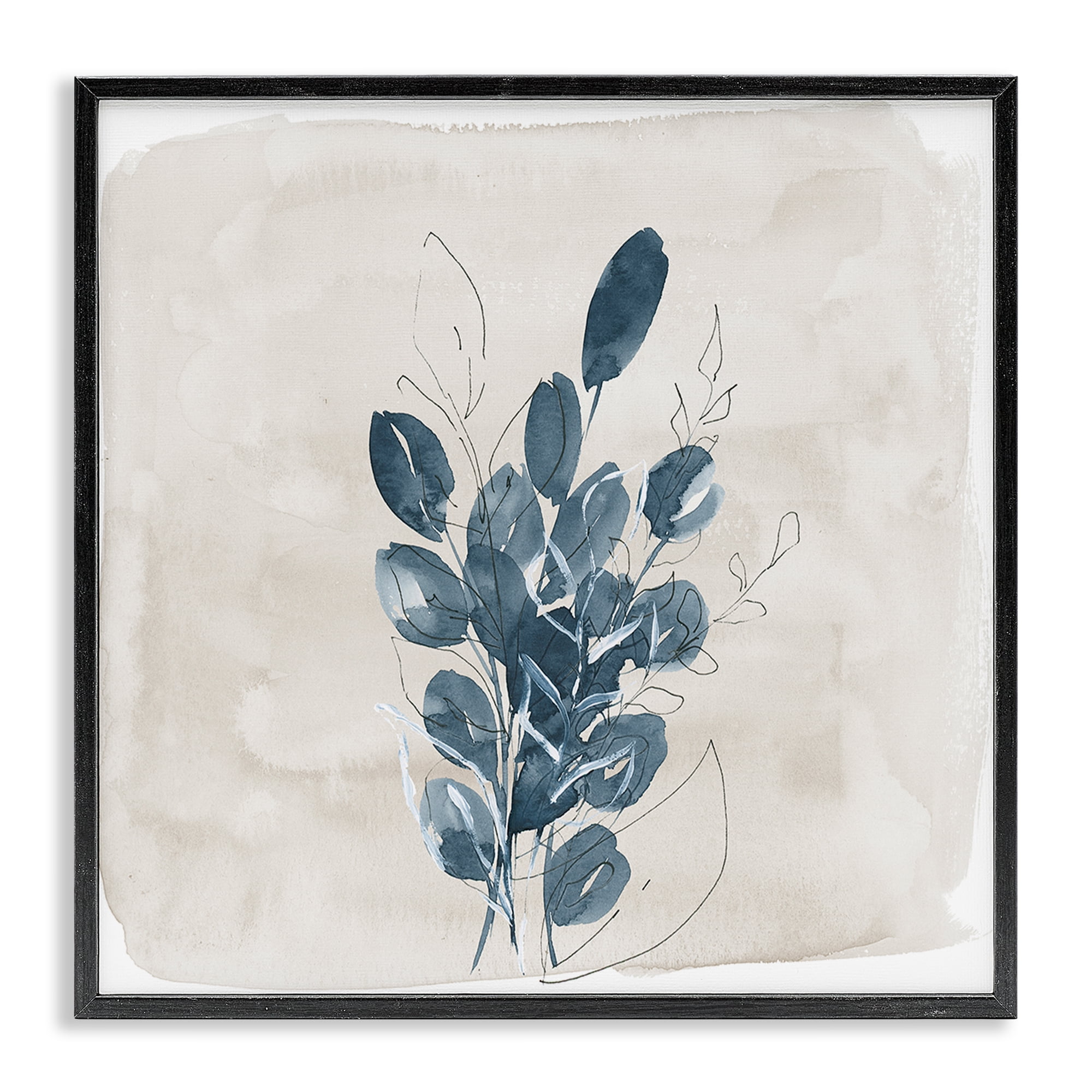 Stupell Industries Leaves In Summer Plants & Flowers Painting Black Framed Art Print Wall Art, 12 x 12