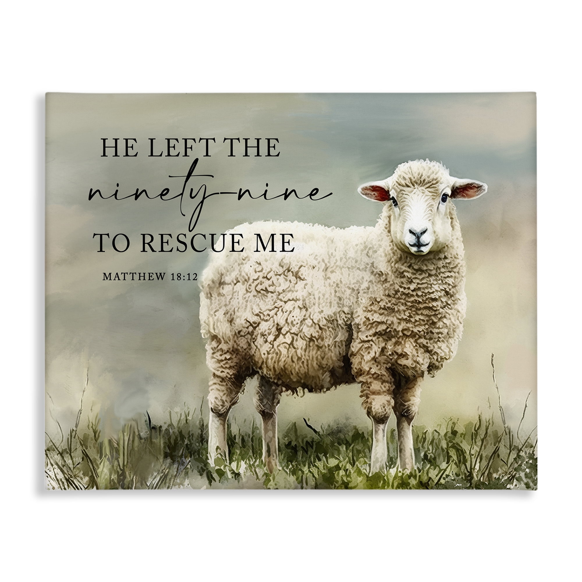 Stupell Industries Left The Ninety Nine Proverb Religious & Spiritual Painting Wrapped Canvas Art Print Wall Art, 30 x 24