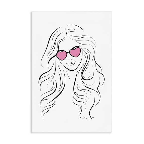 Stupell Industries Art Deco Leila Pink Heart Sunglasses Canvas Art, 16 x 24, by Martina Pavlova