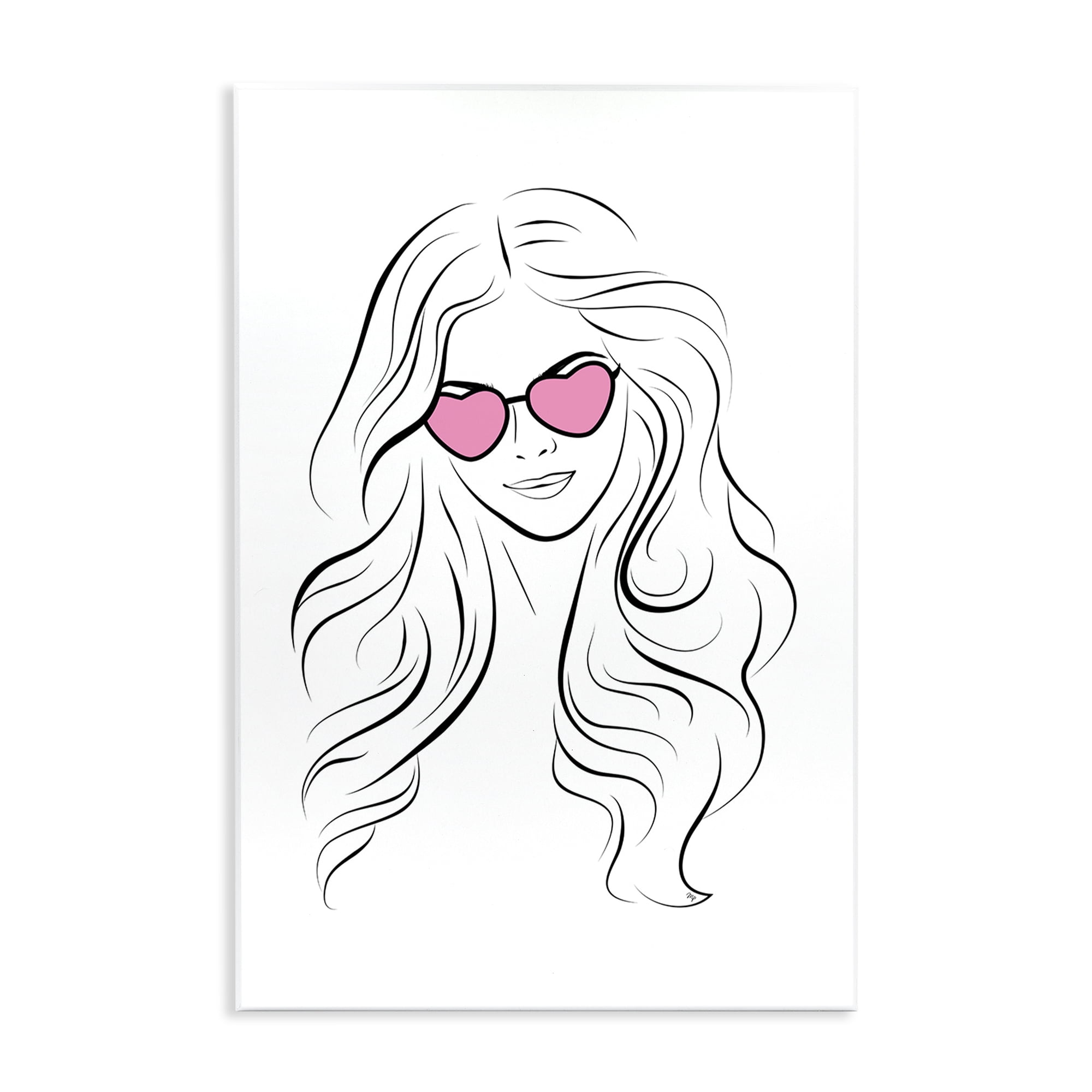 Stupell Industries Leila Pink Heart Sunglasses Wall Plaque Art, design by Martina Pavlova