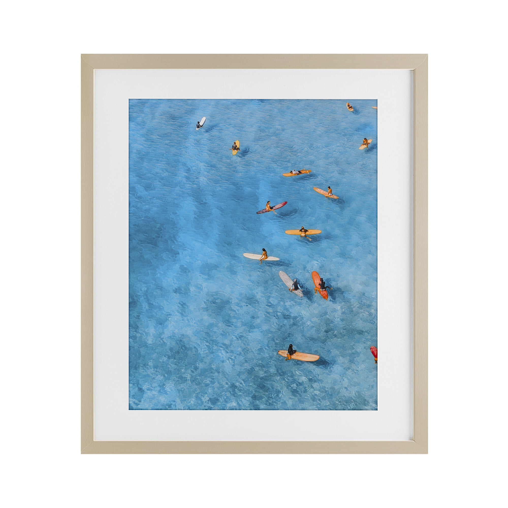 Stupell Industries Leisurely Surfers on Sea Birch Framed Print Under Glass, design by Jesse Keith