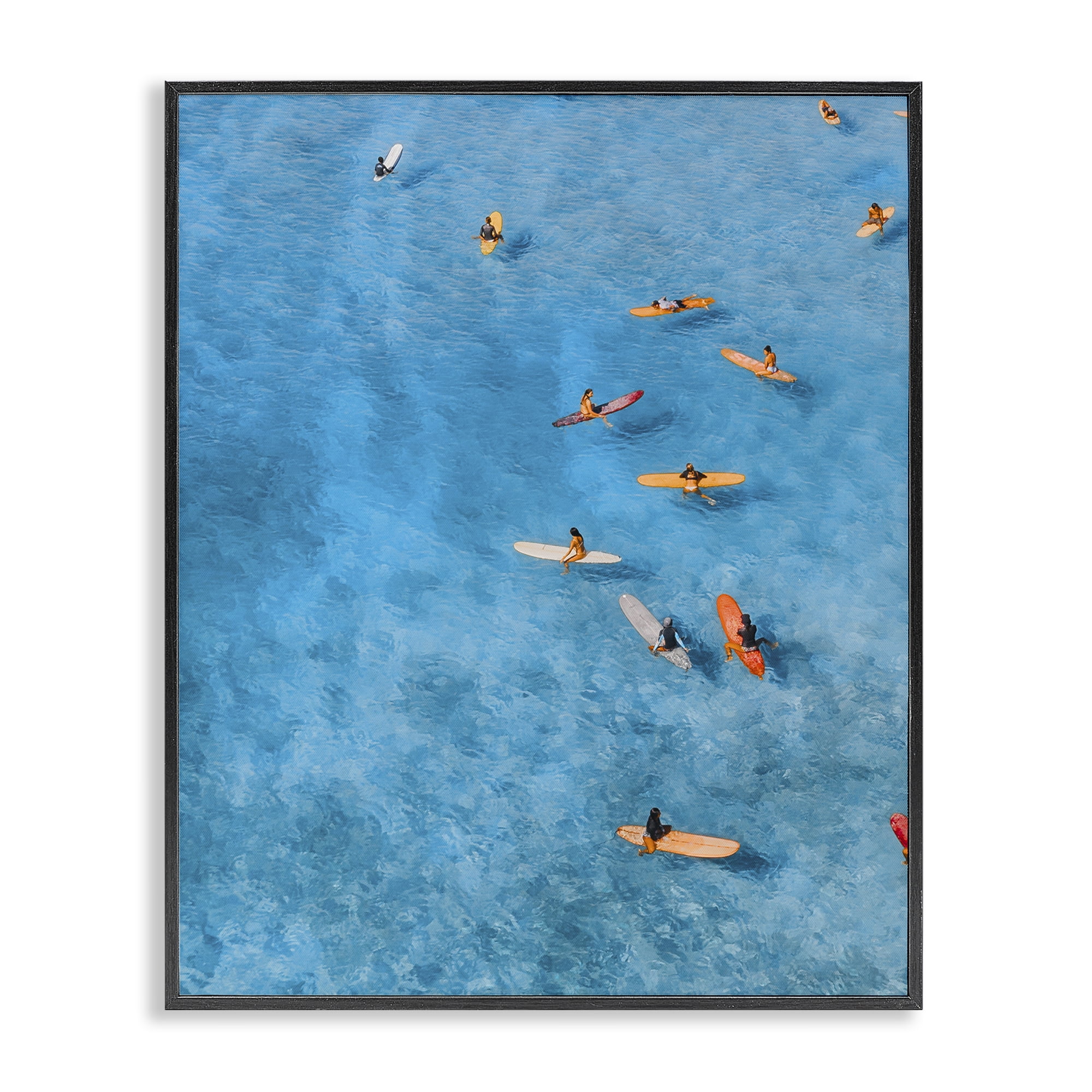 Stupell Industries Leisurely Surfers on Sea Black Framed Giclee Art, design by Jesse Keith