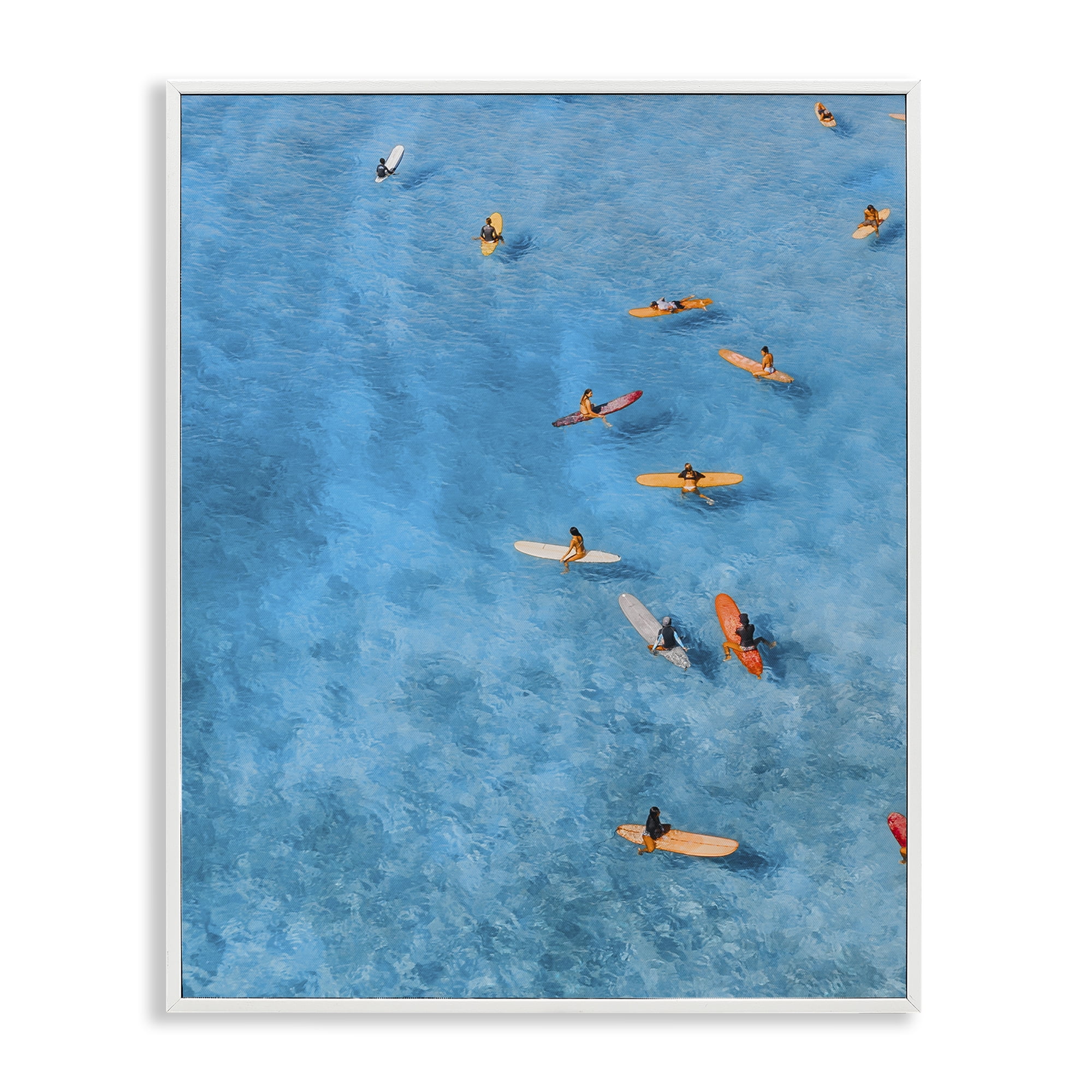 Stupell Industries Leisurely Surfers on Sea White Framed Giclee Art, design by Jesse Keith