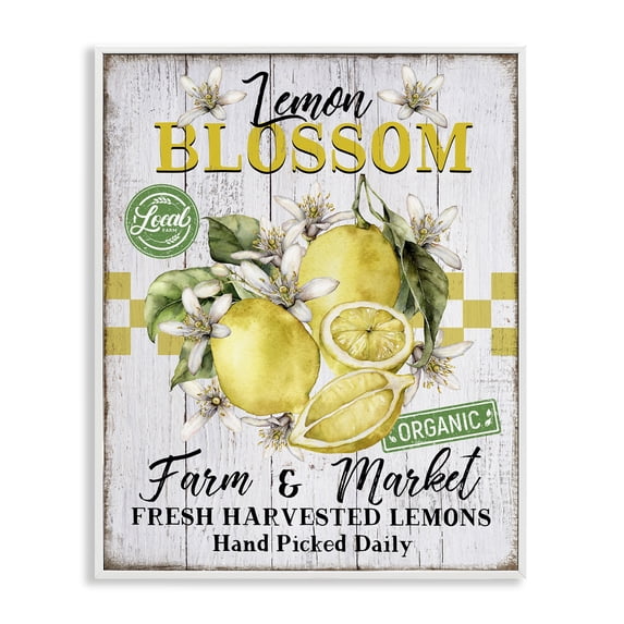 Stupell Industries Lemon Blossom Market Food & Beverage Painting White Framed Art Print Wall Art, 11 x 14