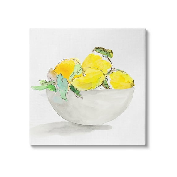 Stupell Industries Lemon Bowl Painting Food & Beverage Painting Gallery Wrapped Canvas Print Wall Art, 24 x 24