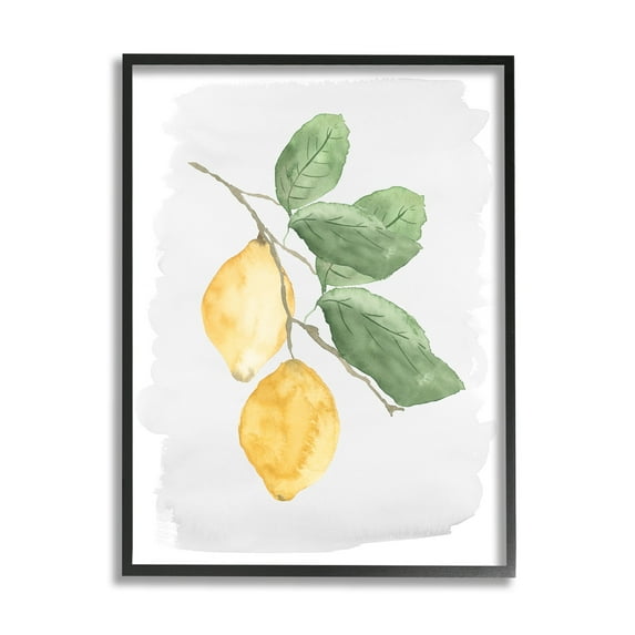 Stupell Industries Lemon Branch Pair Soft Leaves Watercolor Painting, 24 x 30,Design by Lucille Price