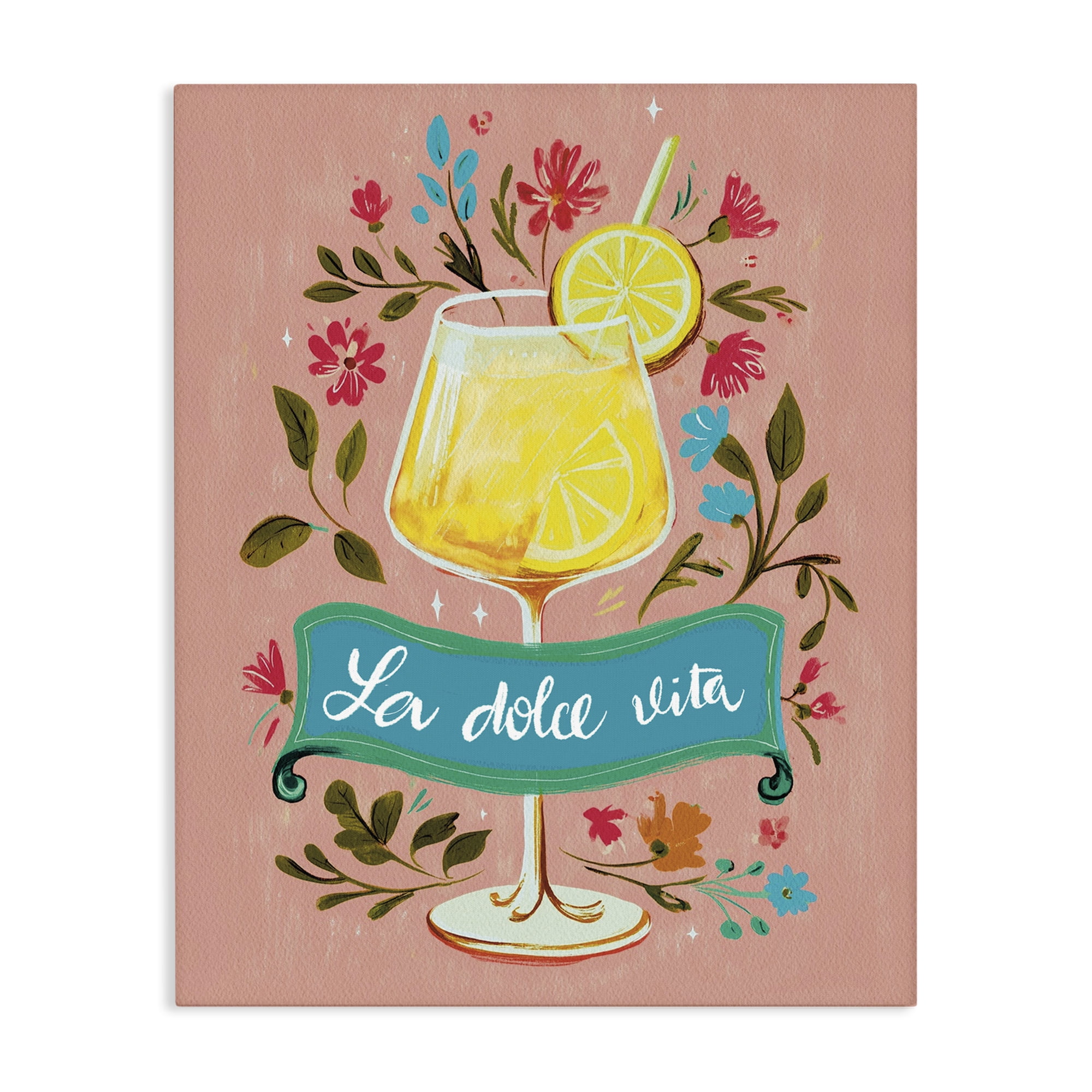 Stupell Industries Lemon Cocktail Sweet Life Canvas Wall Art, design by Yen