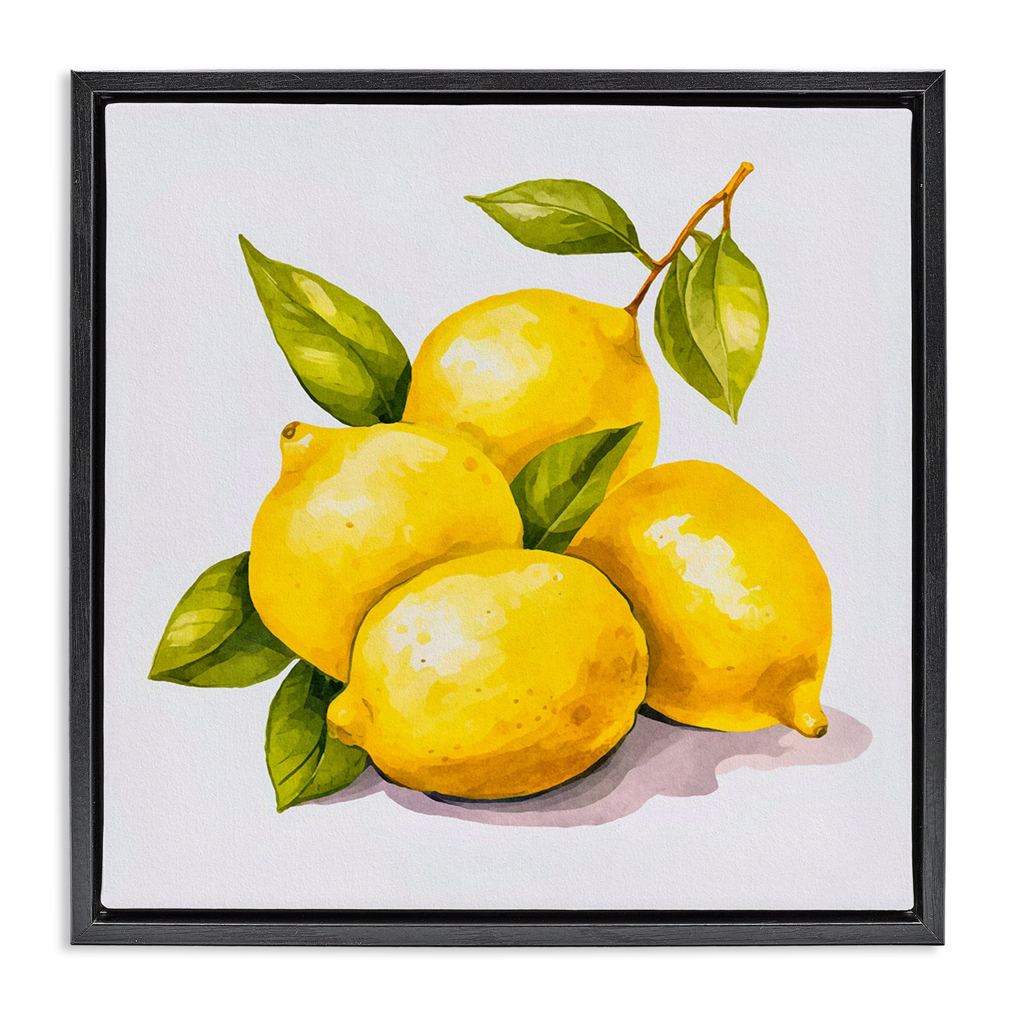 Stupell Industries Lemon Delights Fruit Food & Beverage Painting Black Floater Framed Canvas Art Print Wall Art, 18 x 18