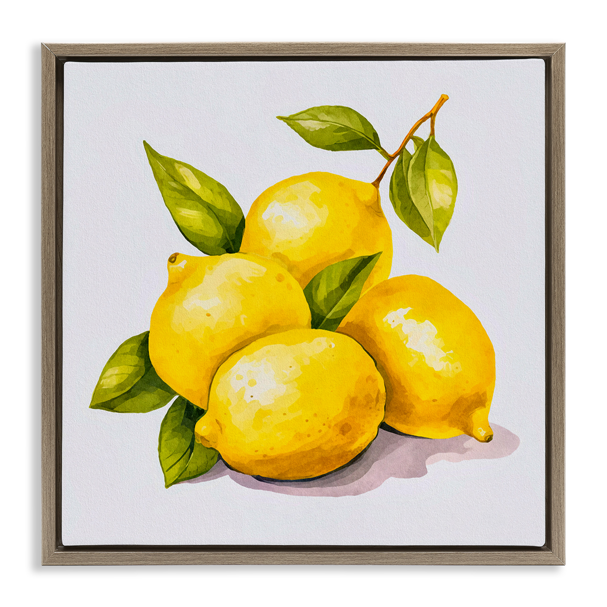 Stupell Industries Lemon Delights Fruit Food & Beverage Painting Brown Floater Framed Canvas Art Print Wall Art, 25 x 25