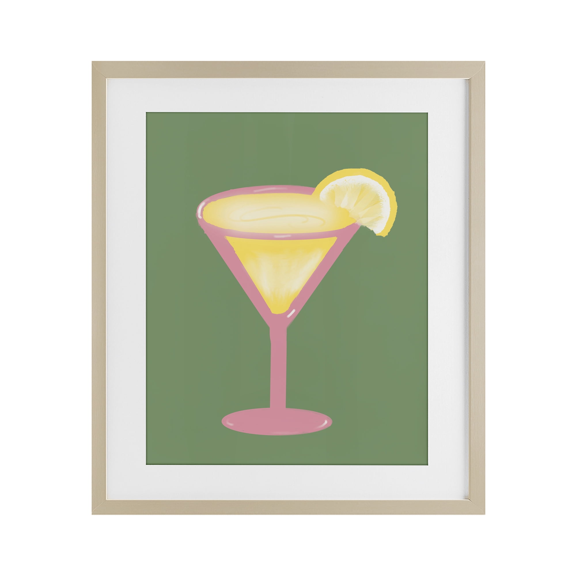 Stupell Industries Lemon Drop Glass over Green Birch Framed Print Under Glass, design by Robin Maria