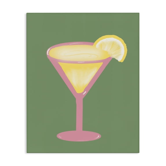 Stupell Industries Glam Lemon Drop Glass over Green Canvas Art, 30 x 40, by Robin Maria