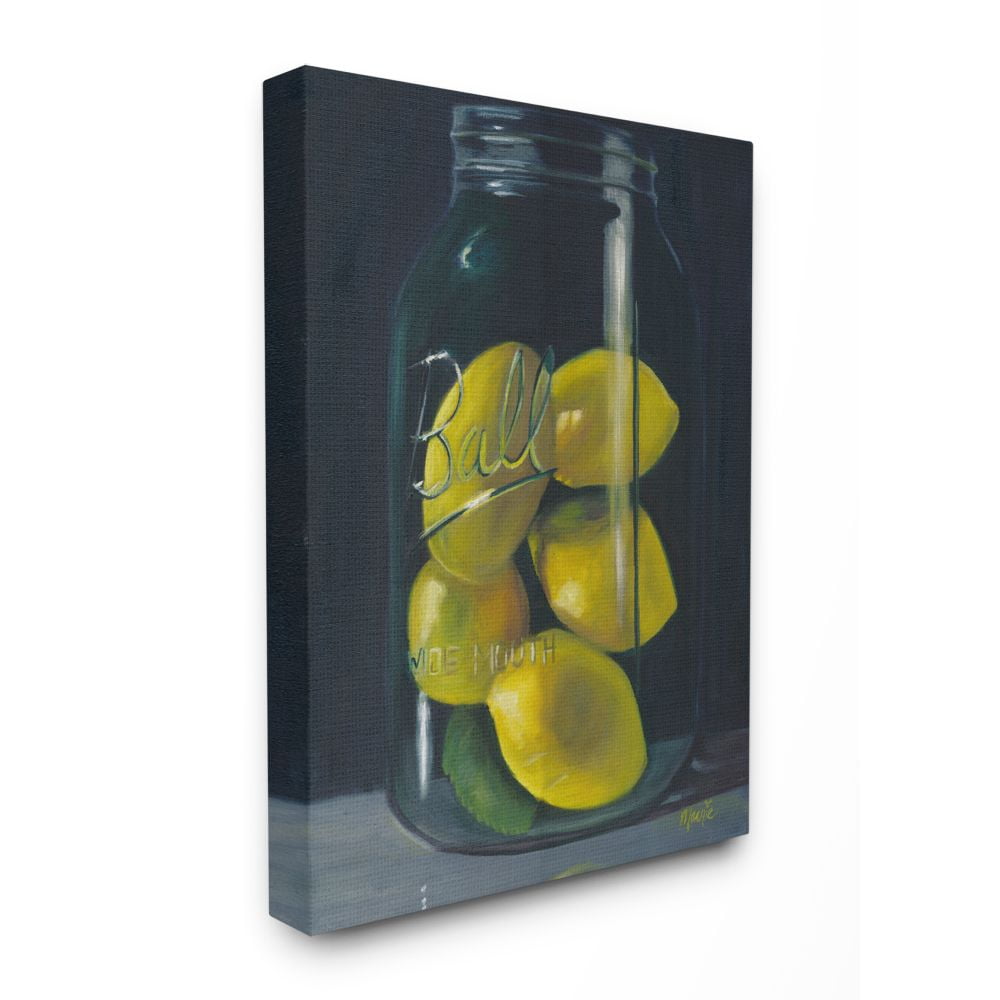 Lemon Still Life Painting on Canvas in 24" x 30" Frame