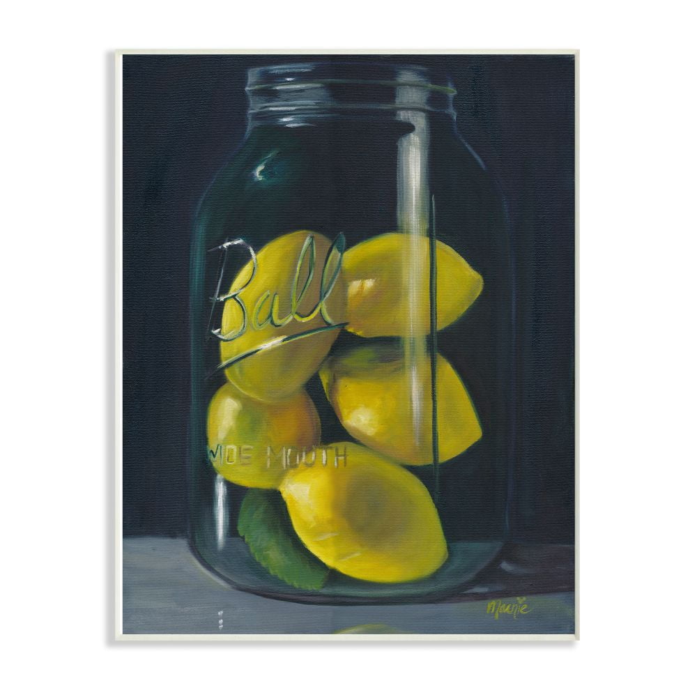 Stupell Industries Lemon Fruit Still Life Painting Wall Plaque Art by Marnie Bourque