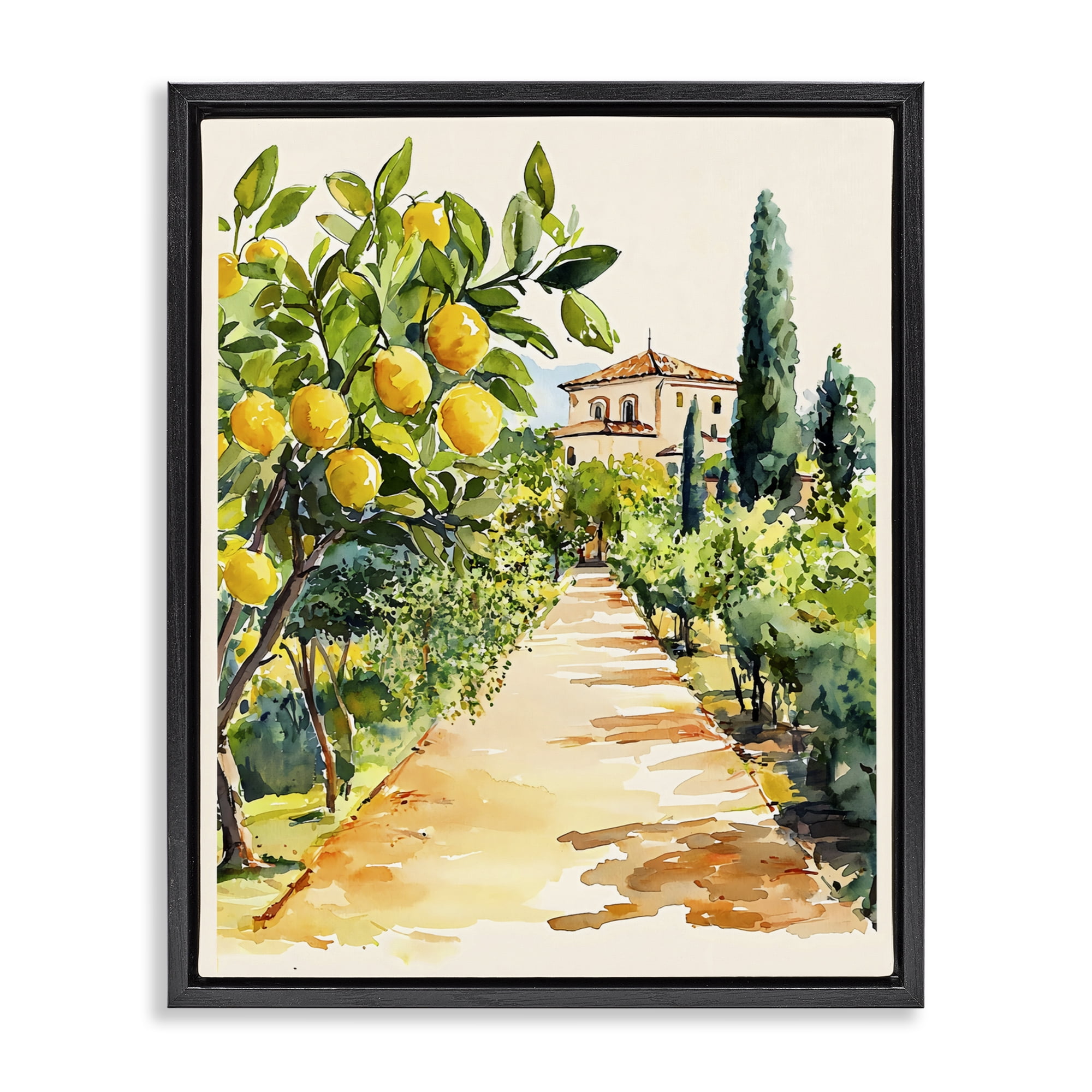 Stupell Industries Lemon Grove Pathway Black Framed Floater Canvas Wall Art, design by LSR Design Studio