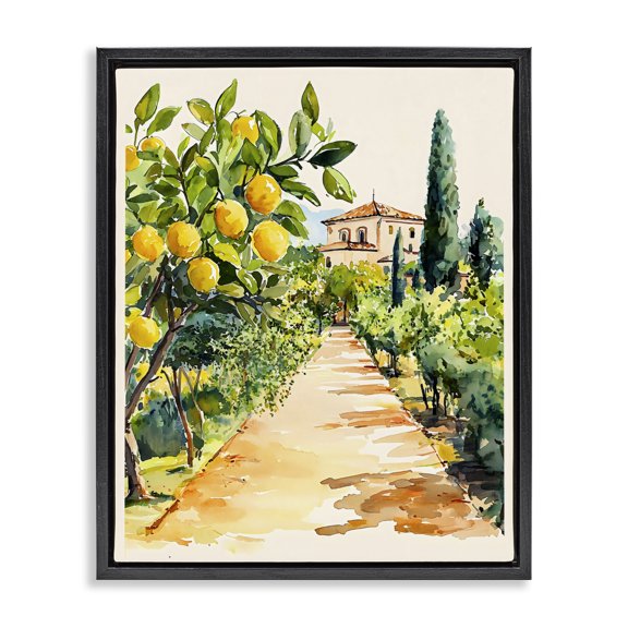 Stupell Industries Lemon Grove Pathway Black Framed Floater Canvas Wall Art, design by LSR Design Studio