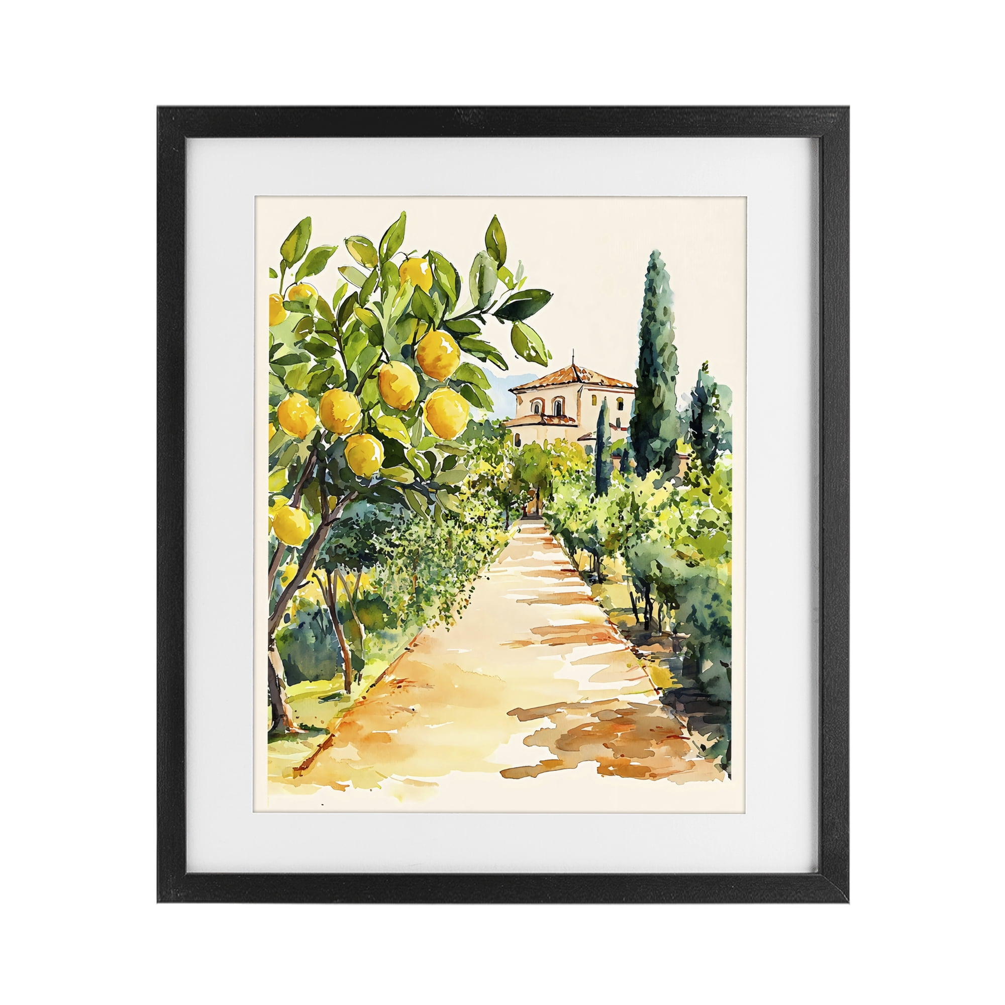 Stupell Industries Lemon Grove Pathway Black Framed Print Under Glass, design by LSR Design Studio