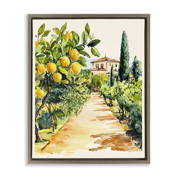 Stupell Industries Lemon Grove Pathway Brown Framed Floater Canvas Wall Art, design by LSR Design Studio