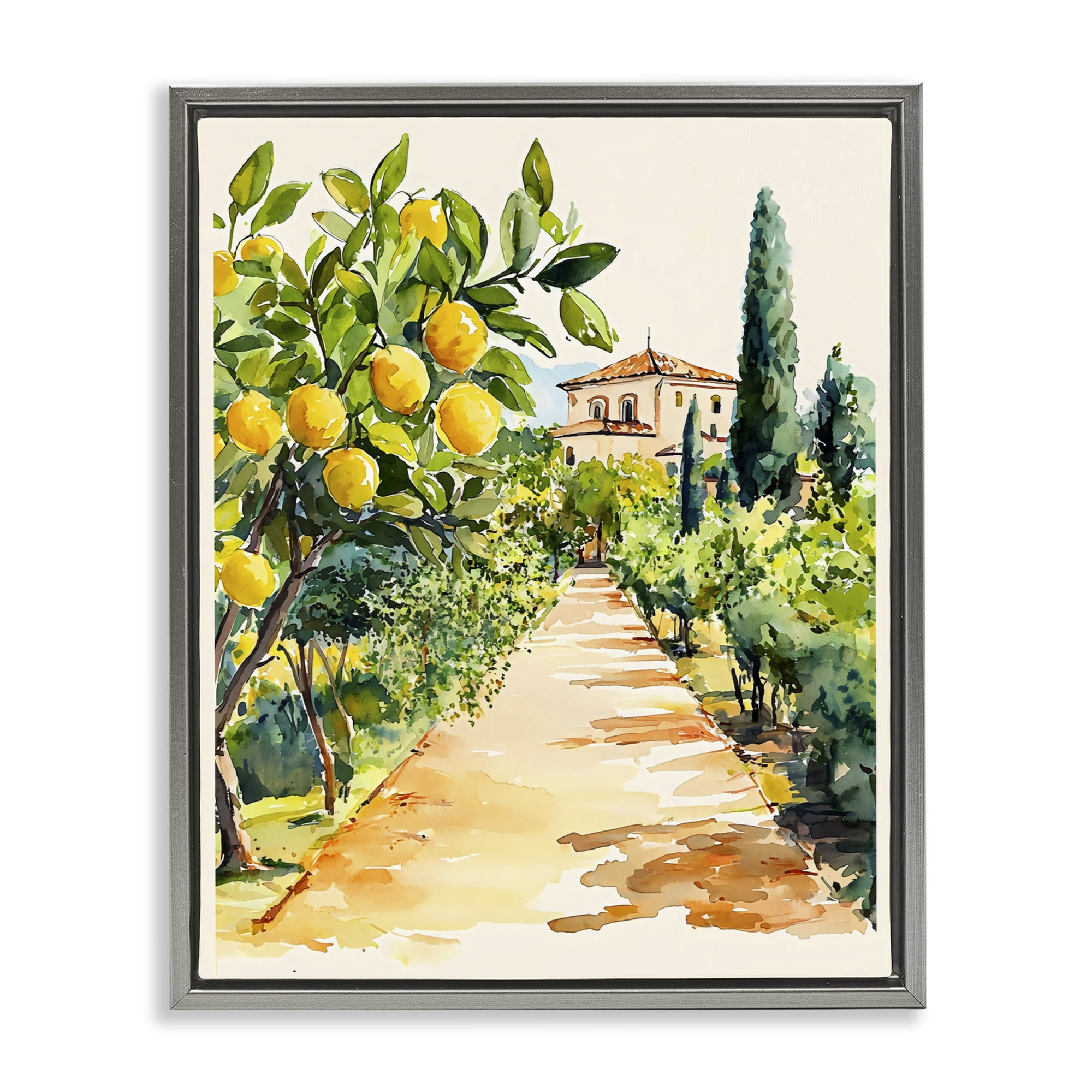 Stupell Industries Lemon Grove Pathway Gray Framed Floater Canvas Wall Art, design by LSR Design Studio