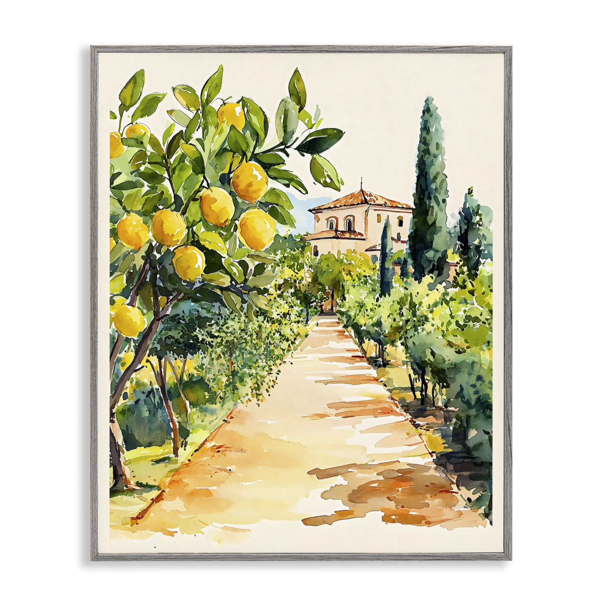 Stupell Industries Lemon Grove Pathway Gray Framed Giclee Art, design by LSR Design Studio
