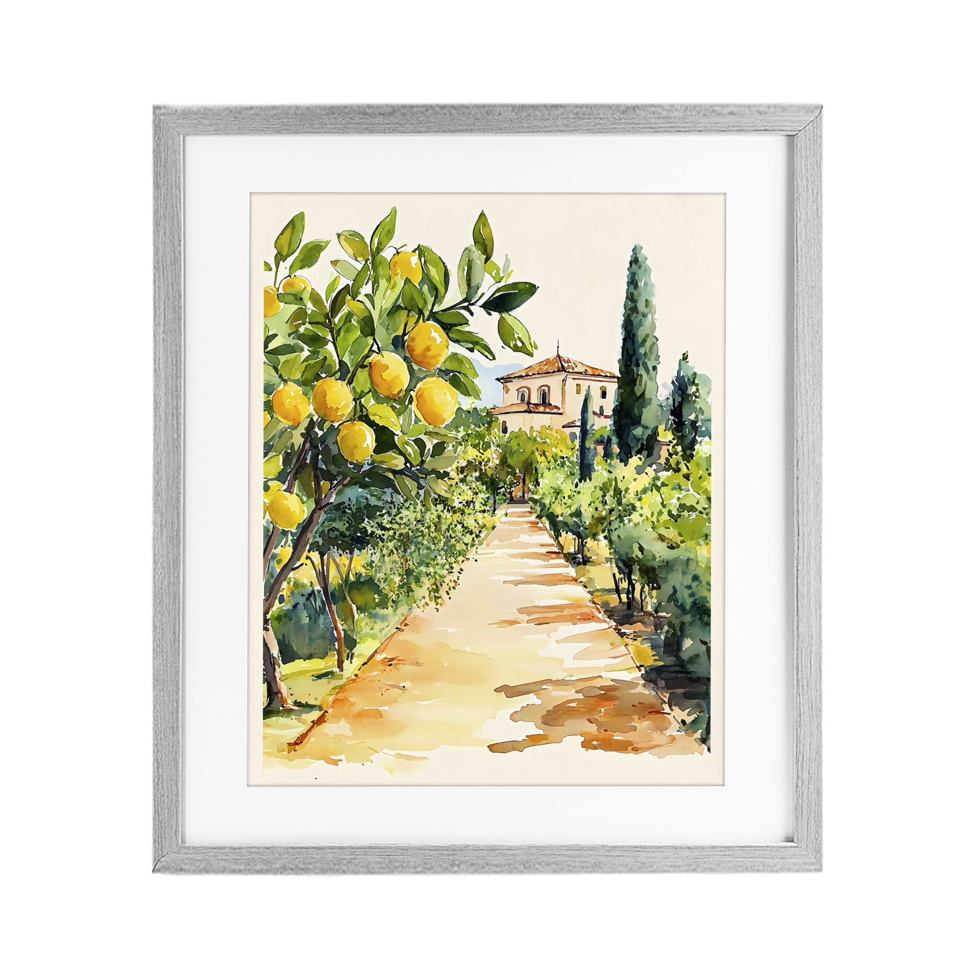 Stupell Industries Lemon Grove Pathway Gray Framed Print Under Glass, design by LSR Design Studio