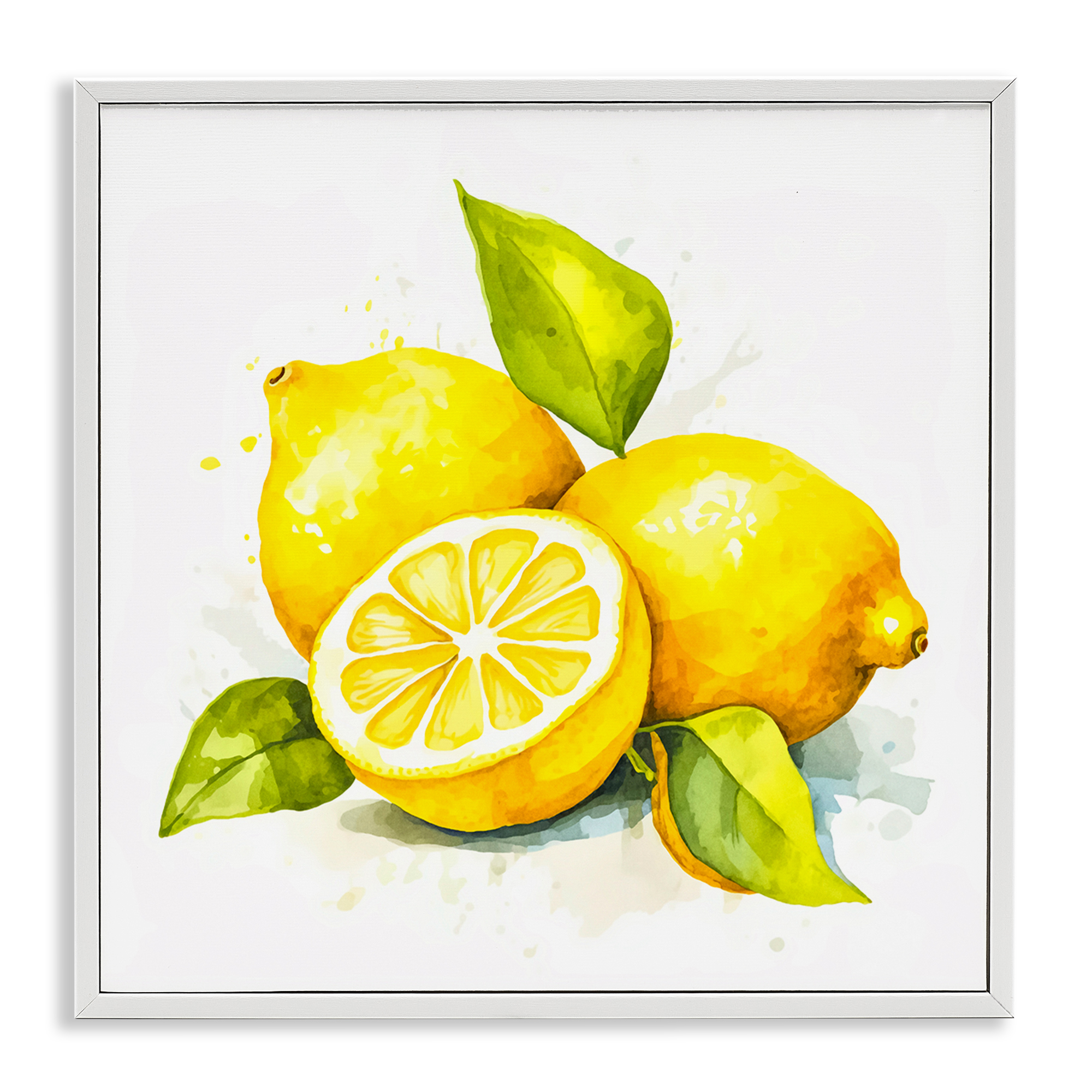 Stupell Industries Lemon Harvest Fruits Food & Beverage Painting White Framed Art Print Wall Art, 17 x 17