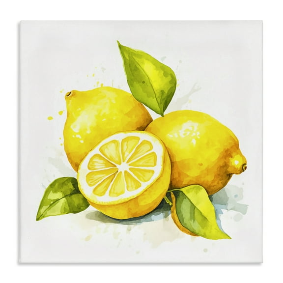Stupell Industries Lemon Harvest Fruits Food & Beverage Painting Wrapped Canvas Art Print Wall Art, 17 x 17