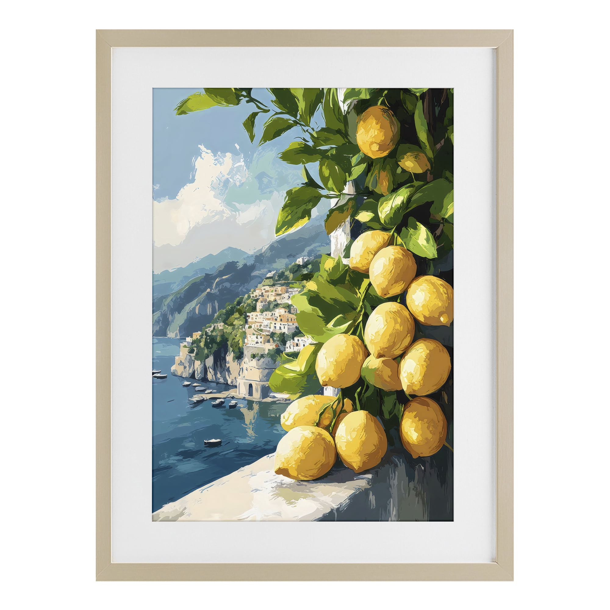 Stupell Industries Lemon Terrace Amalfi View Birch Framed Print Under Glass, design by Creative Studio