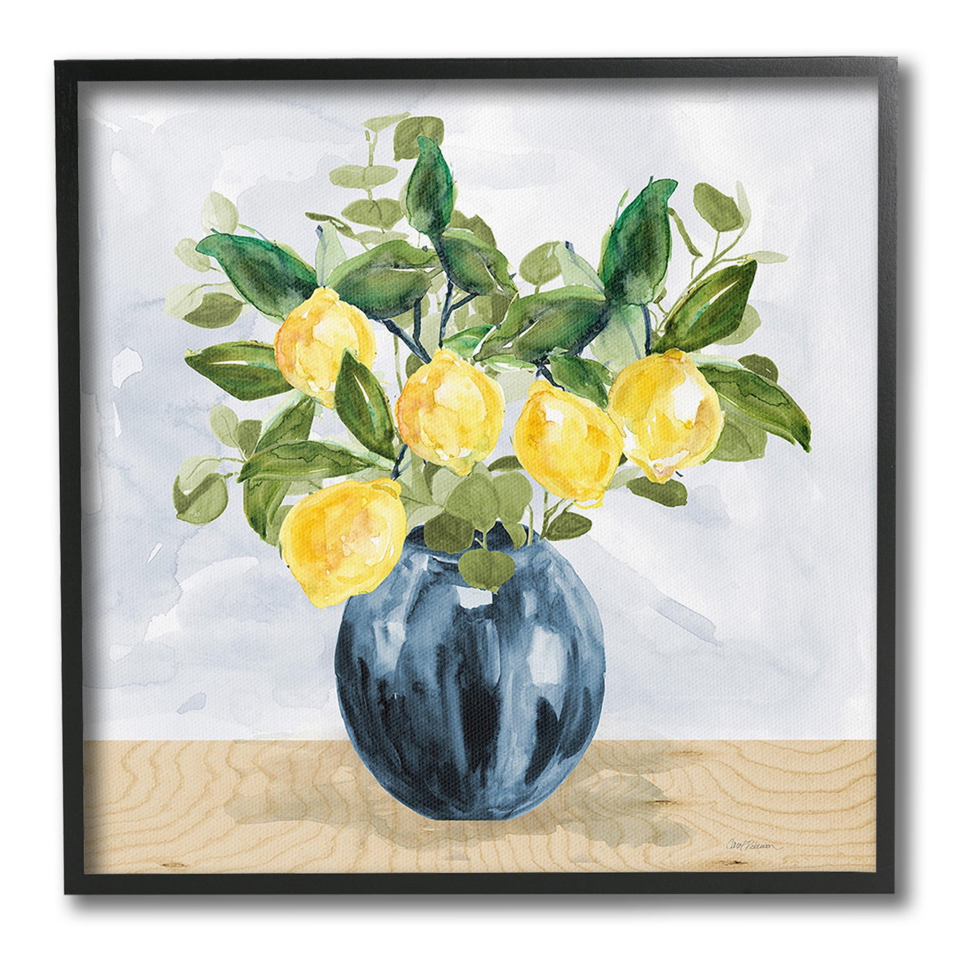 Stupell Industries Lemon Tree Bouquet Food & Beverage Painting Black Framed Art Print Wall Art, 24 x 24