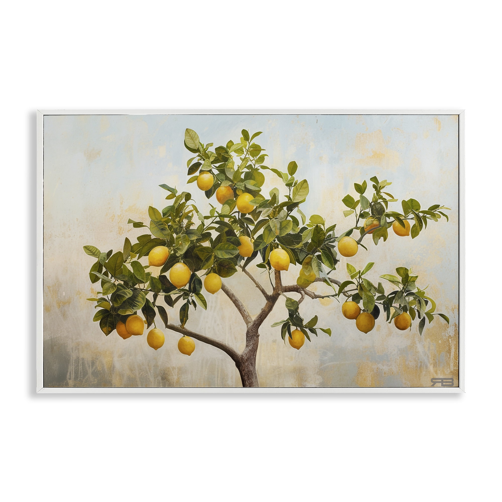 Stupell Industries Lemon Tree Branches Food & Beverage Painting White Framed Art Print Wall Art, 30 x 20