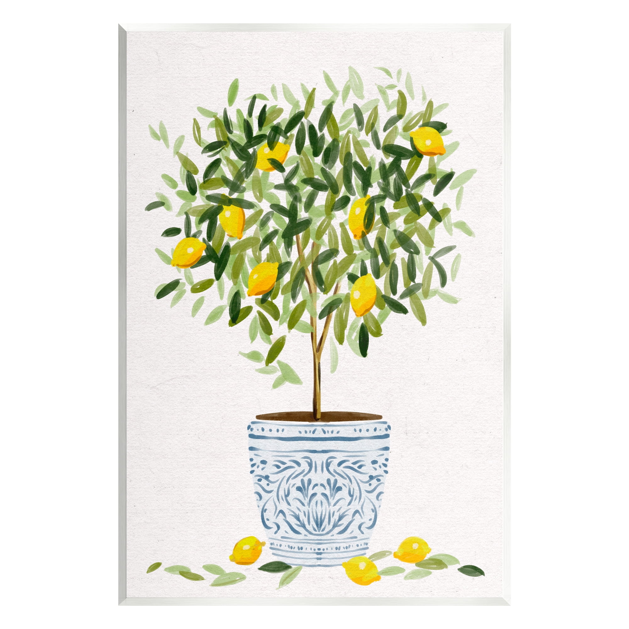 Stupell Industries Lemon Tree Detailed Planter Food & Beverage Painting Unframed Art Print Wall Art, 10 x 15