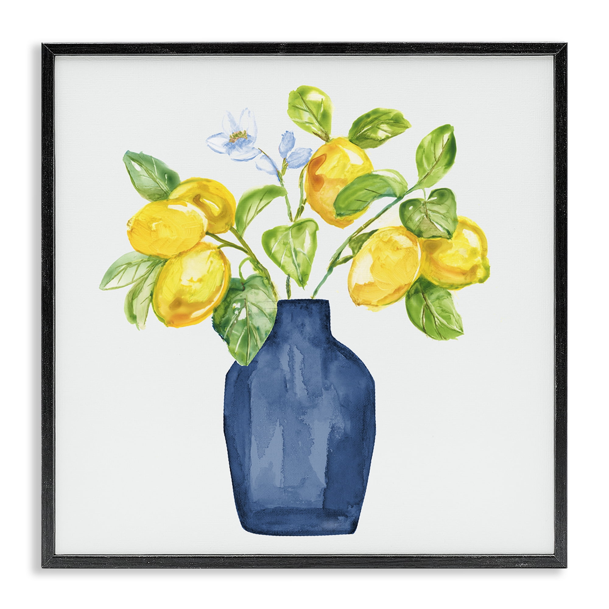 Stupell Industries Lemon Tree Planter Food & Beverage Painting Black Framed Art Print Wall Art, 17 x 17