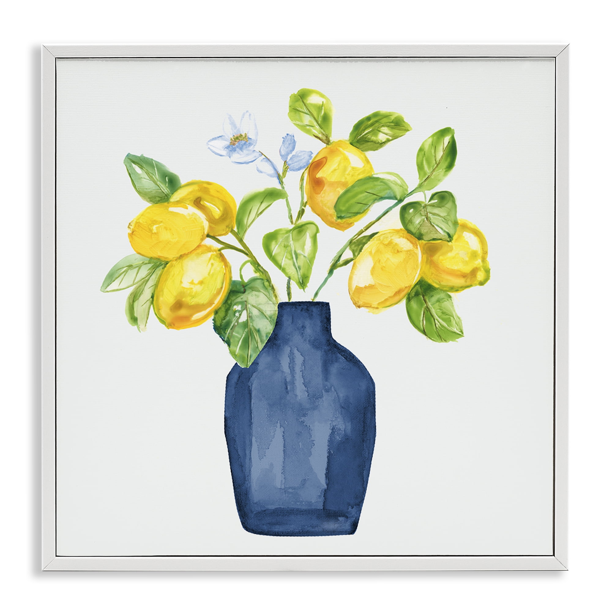 Stupell Industries Lemon Tree Planter Food & Beverage Painting White Framed Art Print Wall Art, 24 x 24