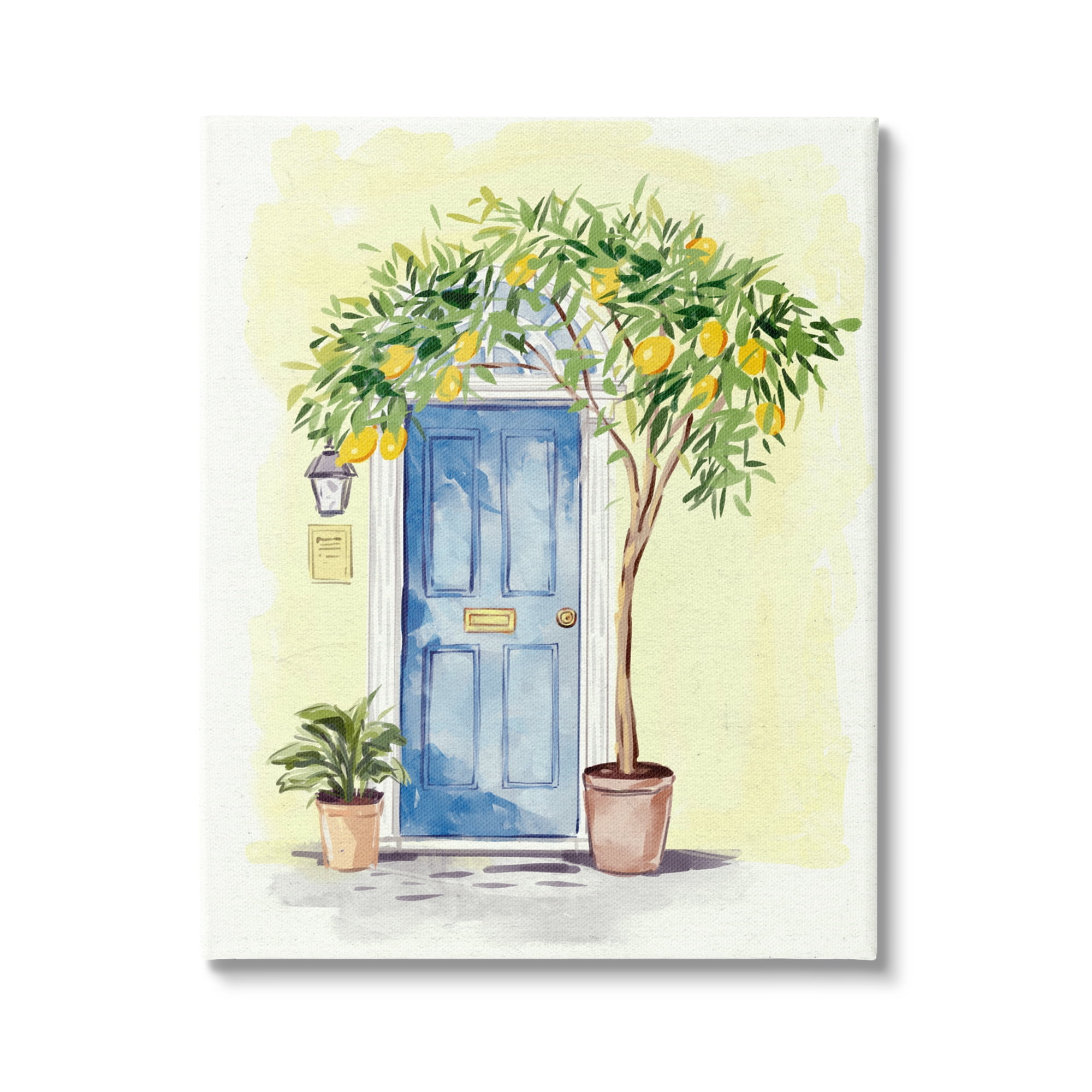 Stupell Industries Lemon Tree in Doorway Food & Beverage Painting Gallery Wrapped Canvas Art Print Wall Art, 24 x 30
