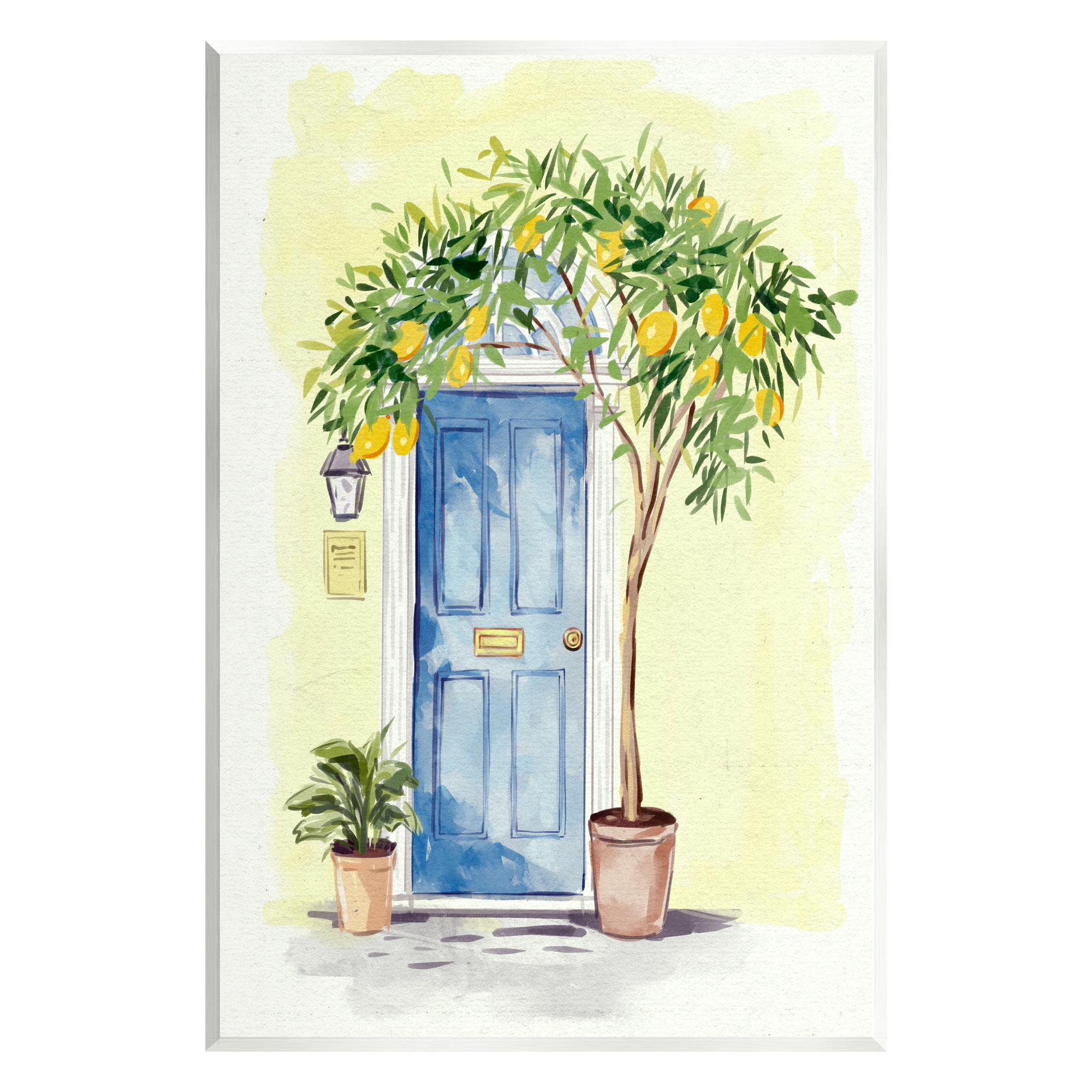 Stupell Industries Lemon Tree in Doorway Food & Beverage Painting Unframed Art Print Wall Art, 13 x 19