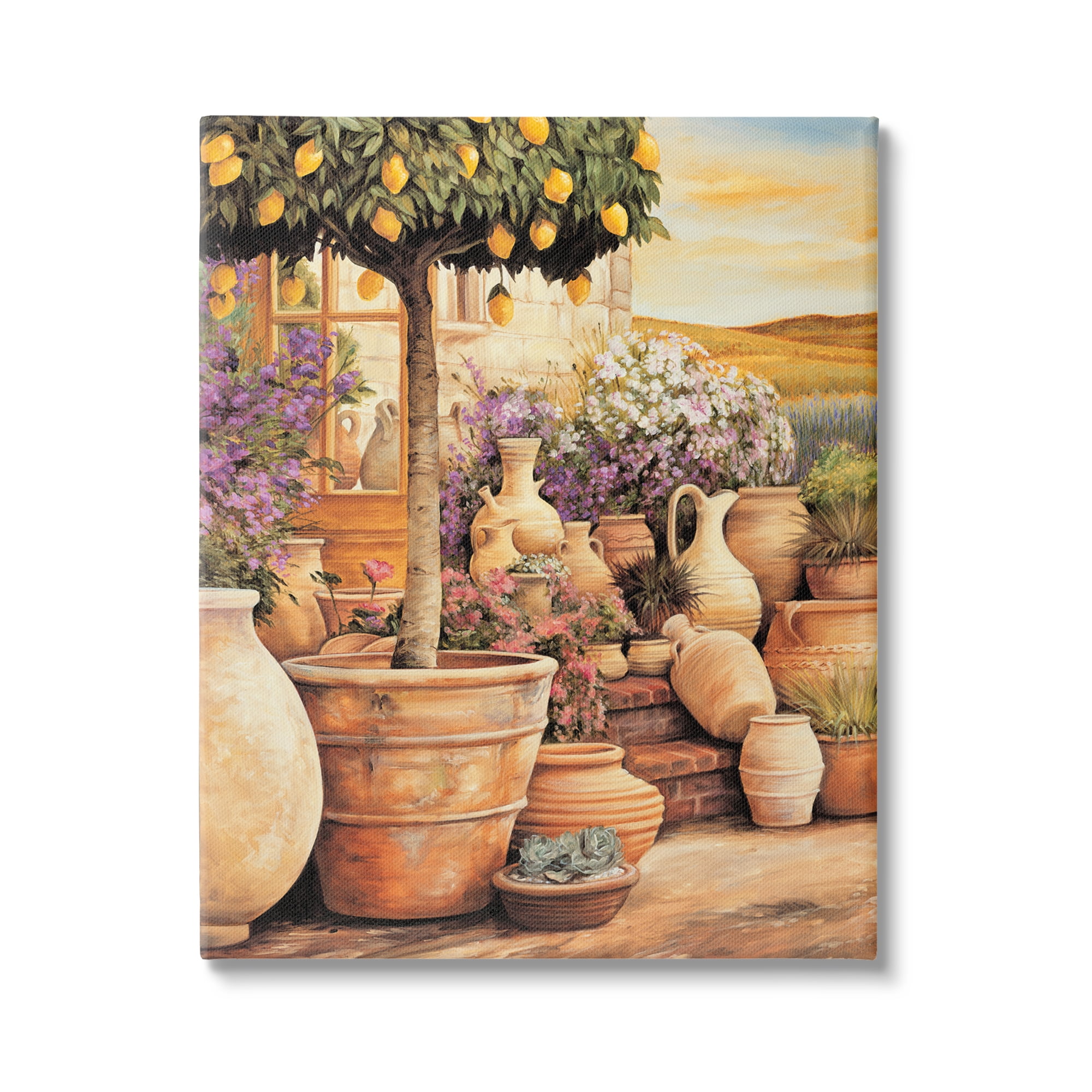 Stupell Industries Lemon Tree on Patio Nature Painting Gallery Wrapped Canvas Print Wall Art, 30 x 40