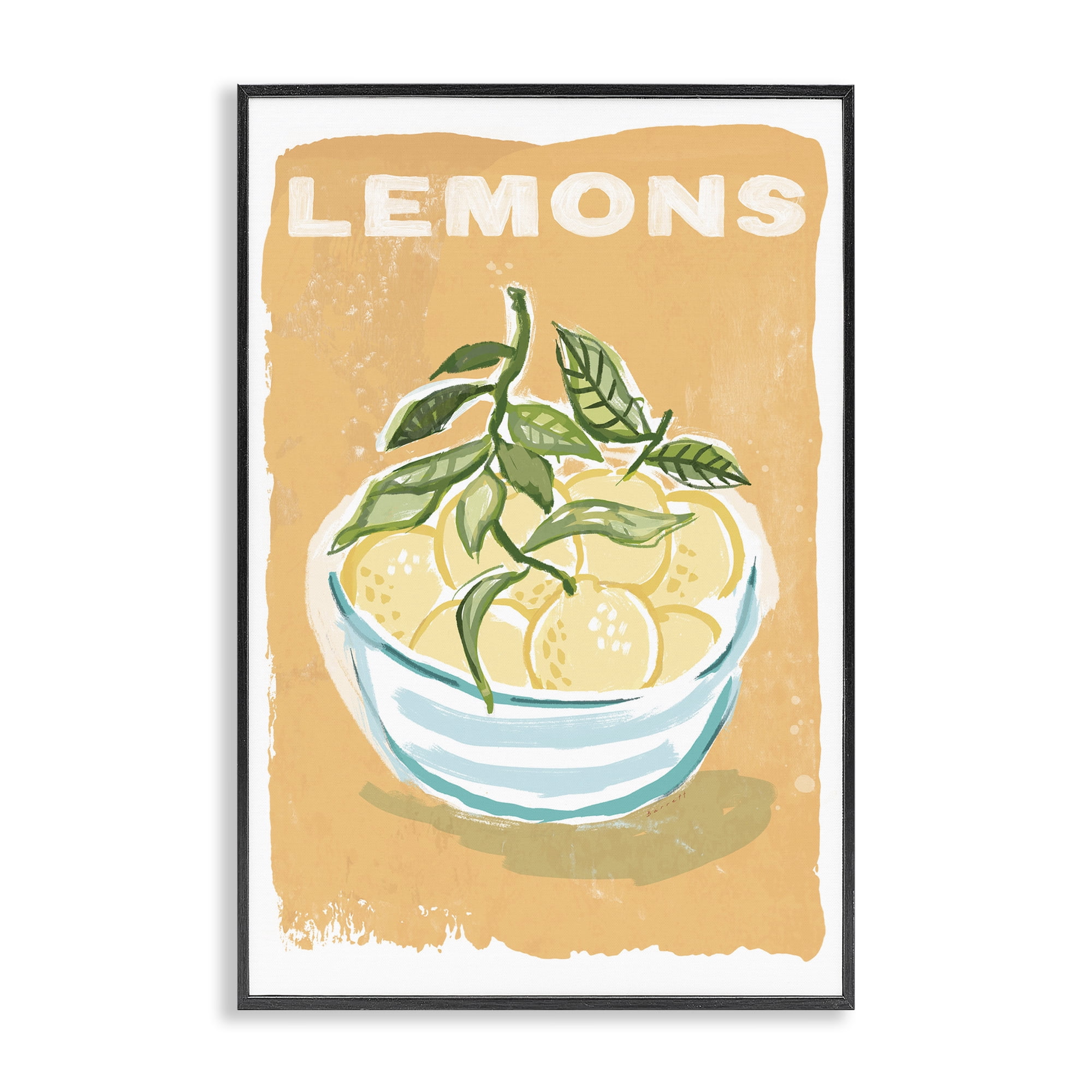 Stupell Industries Lemon Twist Motif Black Framed Giclee Art, design by Chad Barrett