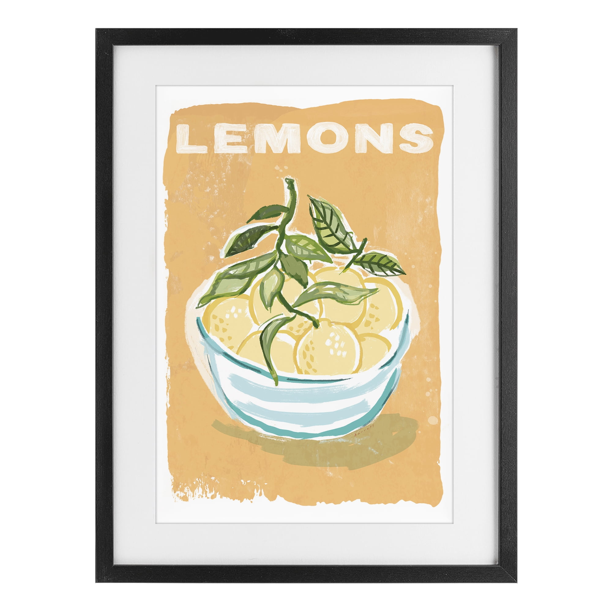 Stupell Industries Lemon Twist Motif Black Framed Print Under Glass, design by Chad Barrett