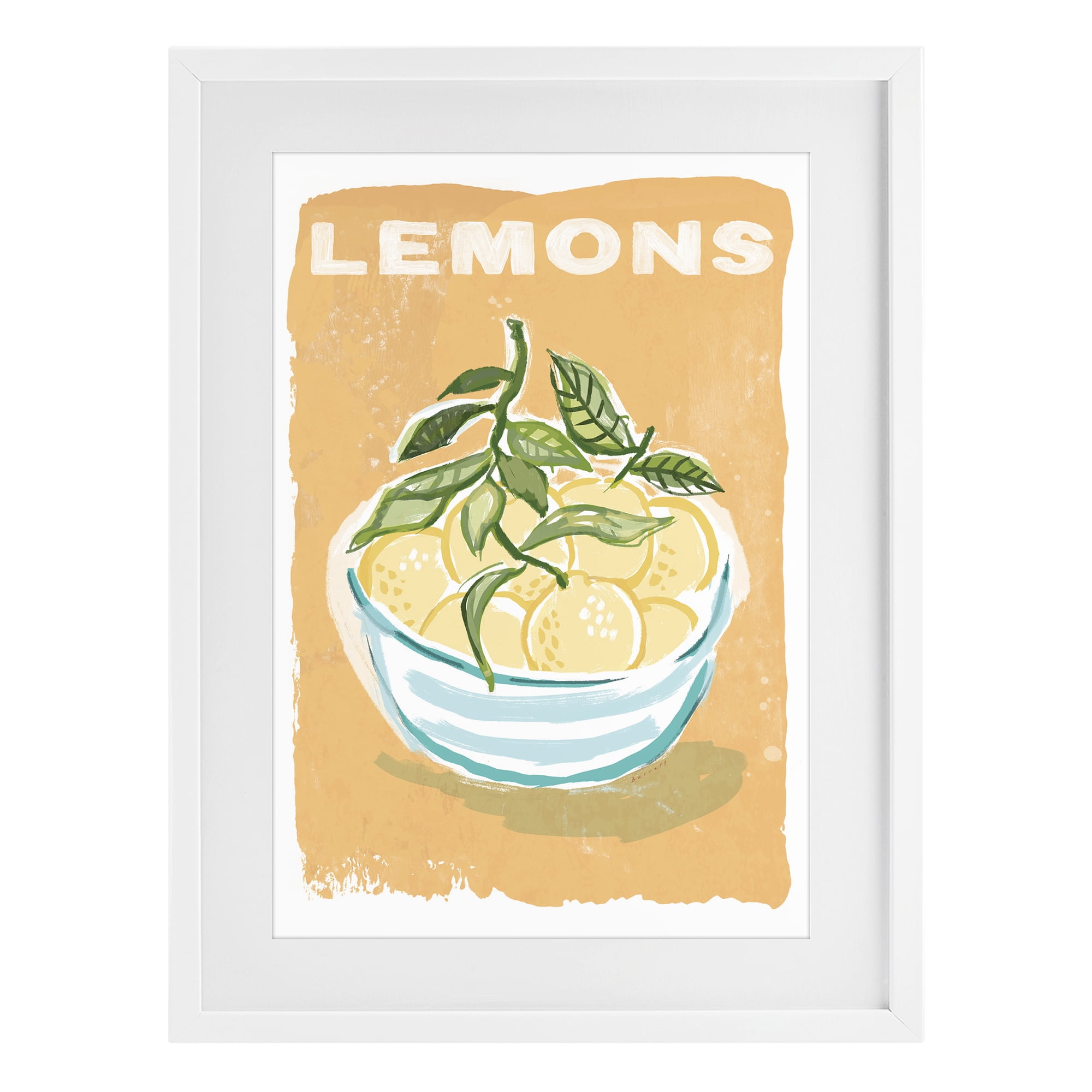 Stupell Industries Lemon Twist Motif White Framed Print Under Glass, design by Chad Barrett