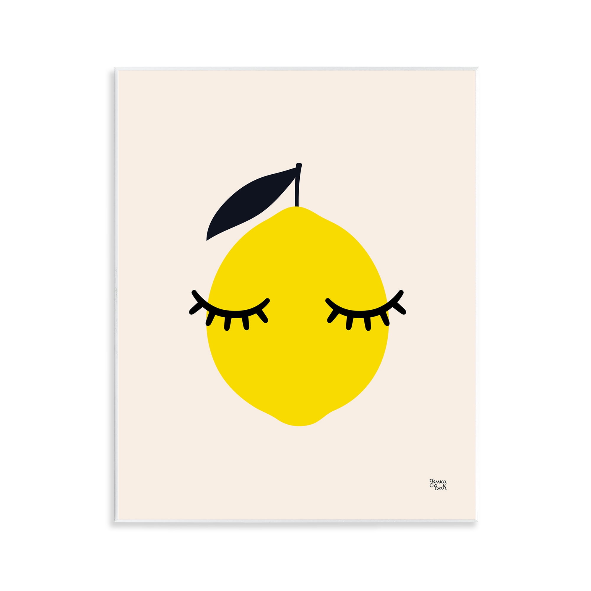 Stupell Industries Lemon with Eyelashes Food & Beverage Painting Unframed Art Print Wall Art, 11 x 14