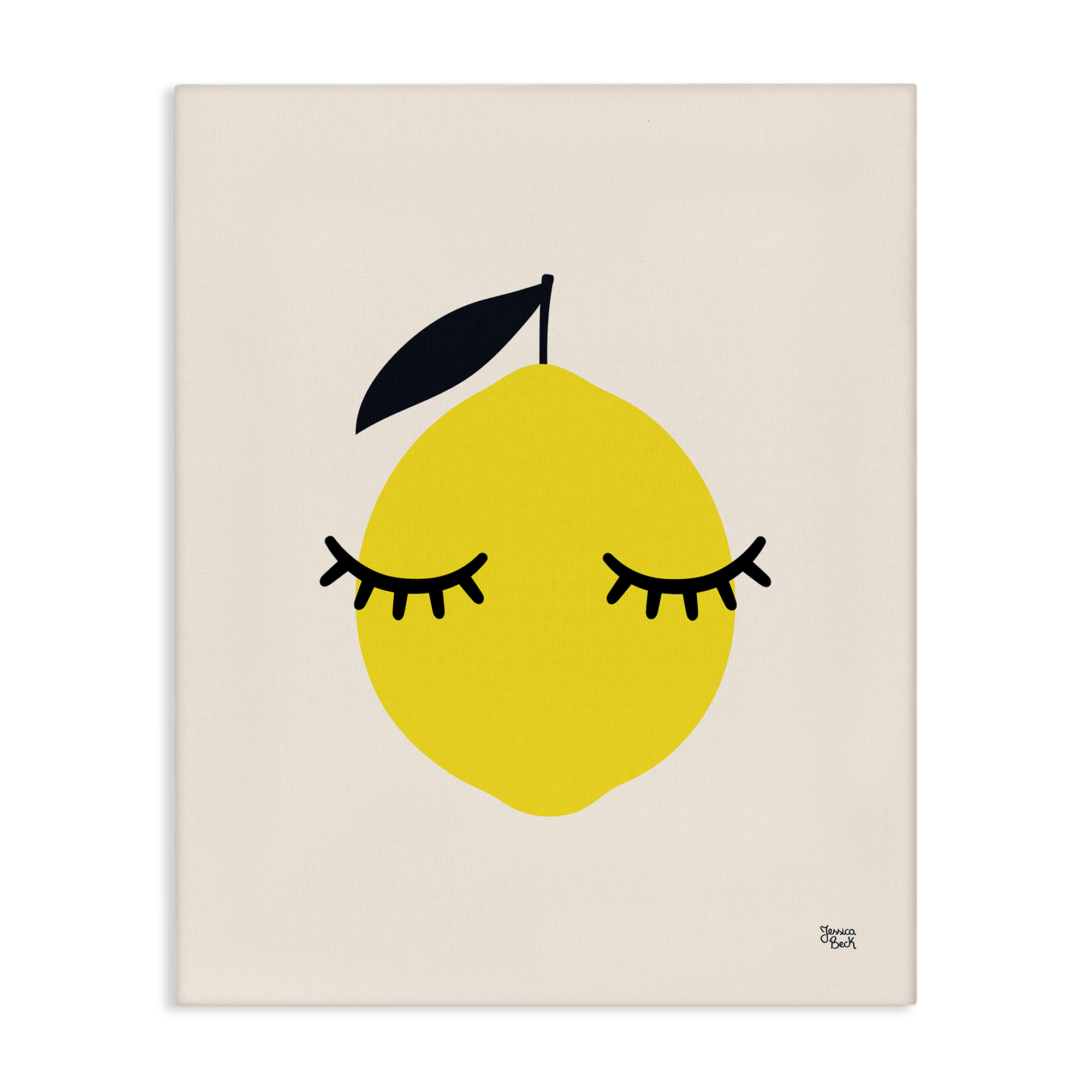 Stupell Industries Lemon with Eyelashes Food & Beverage Painting Wrapped Canvas Art Print Wall Art, 30 x 40