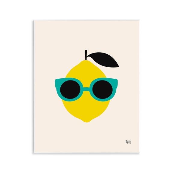 Stupell Industries Lemon with Sunglasses Food & Beverage Painting Unframed Art Print Wall Art, 11 x 14