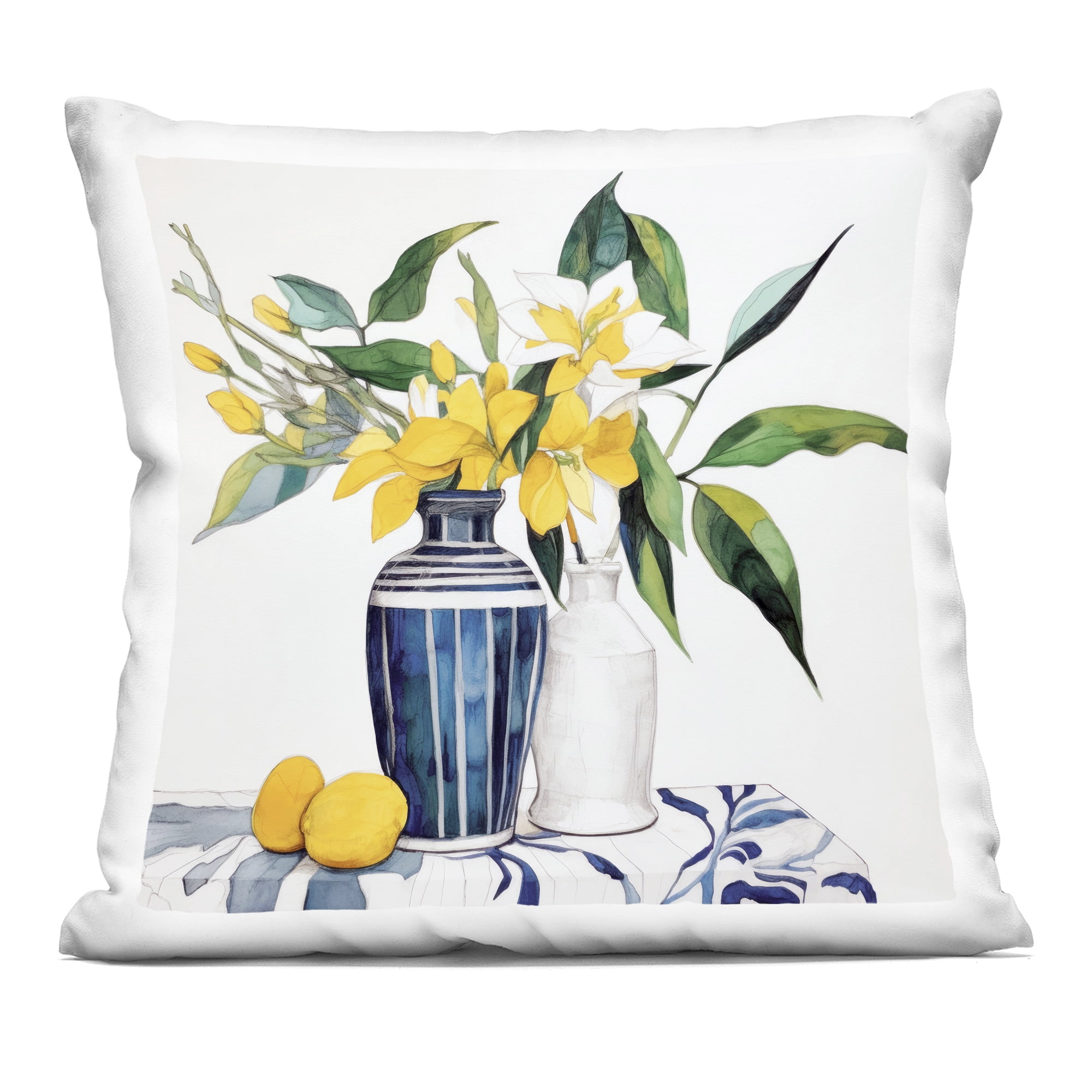 Stupell Industries Lemons And Blooms Table Decorative Printed Throw Pillow, design by Ray Powers