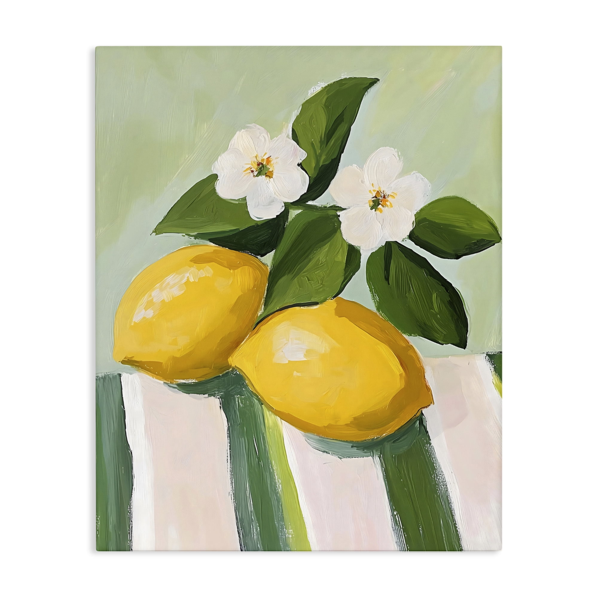Stupell Industries Lemons And Daisies on Tablecloth Canvas Wall Art, design by The Prints Vibe