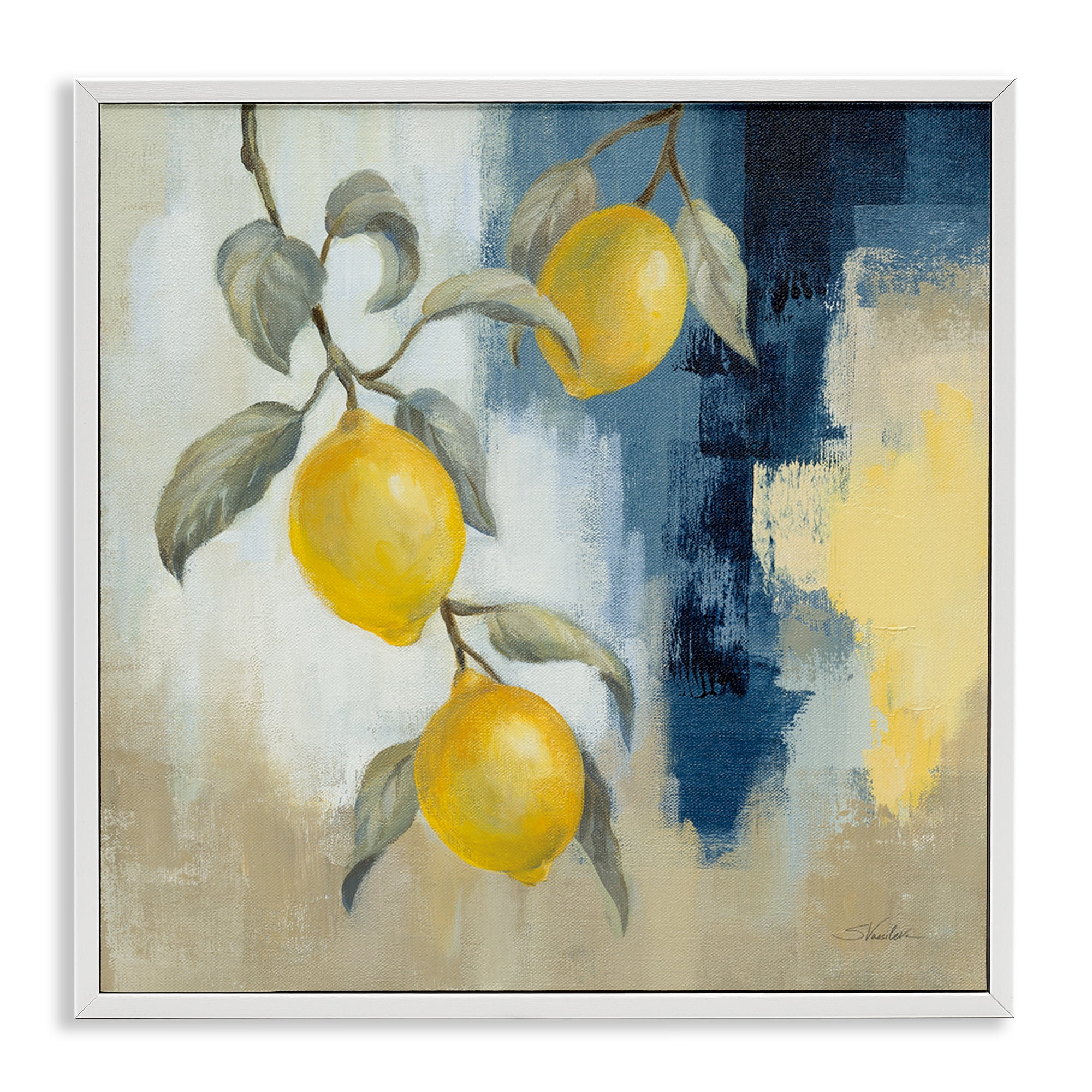 Stupell Industries Lemons From South Food & Beverage Painting White Framed Art Print Wall Art, 17 x 17